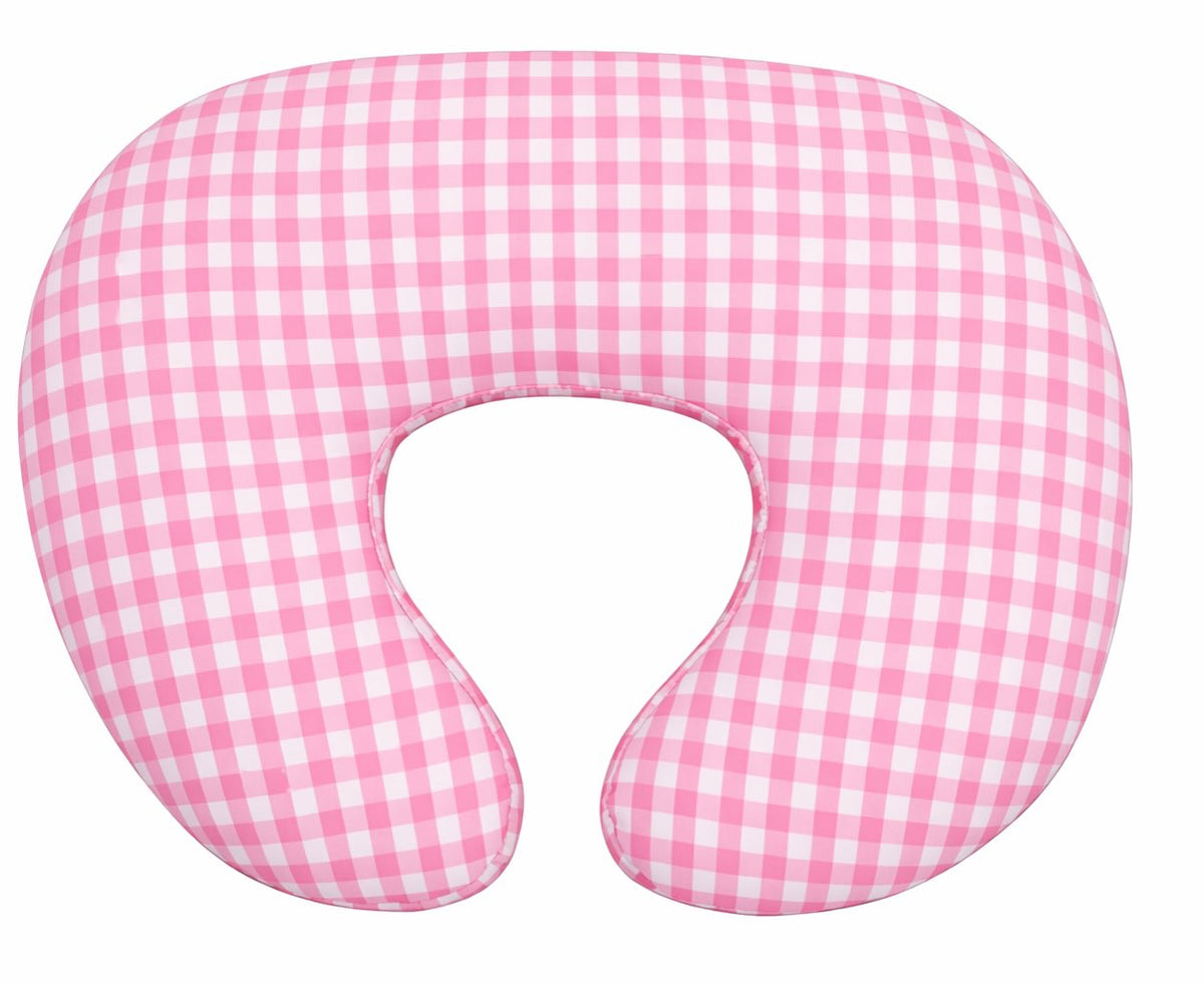 Pink Gingham Nursing Pillow Cover