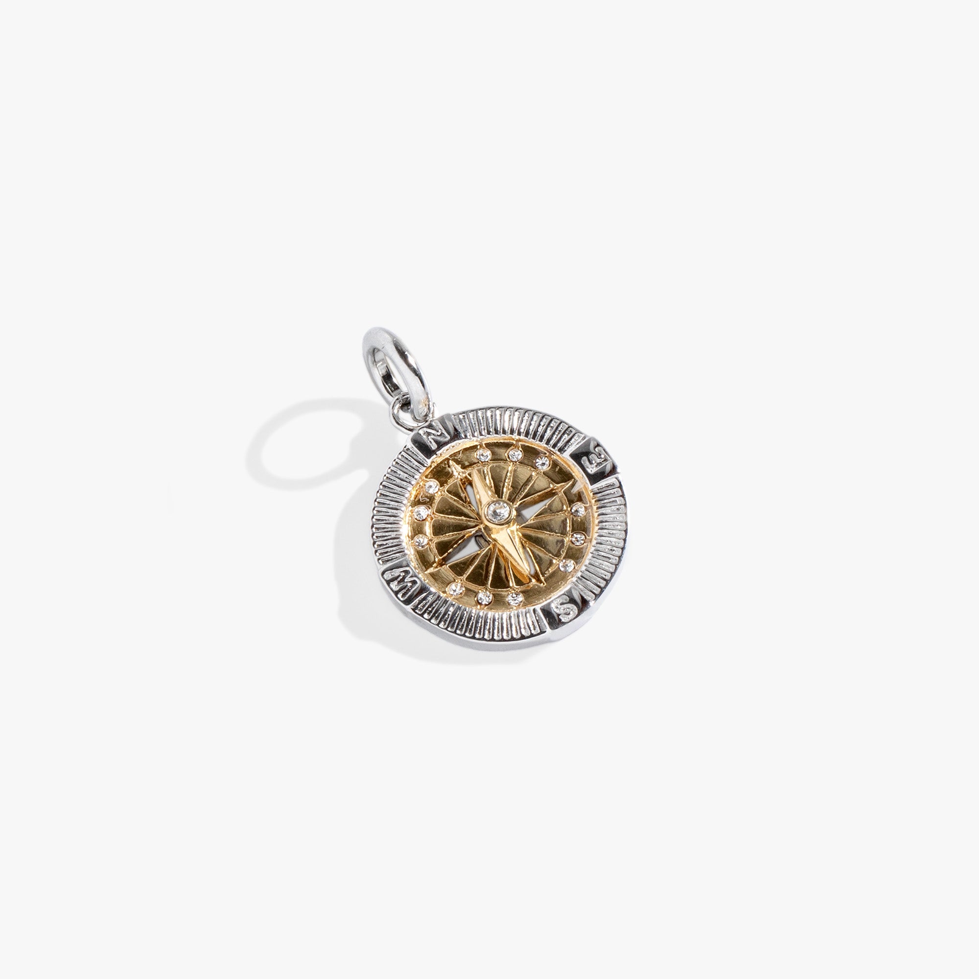 Interchangeable Two-tone Compass Charm