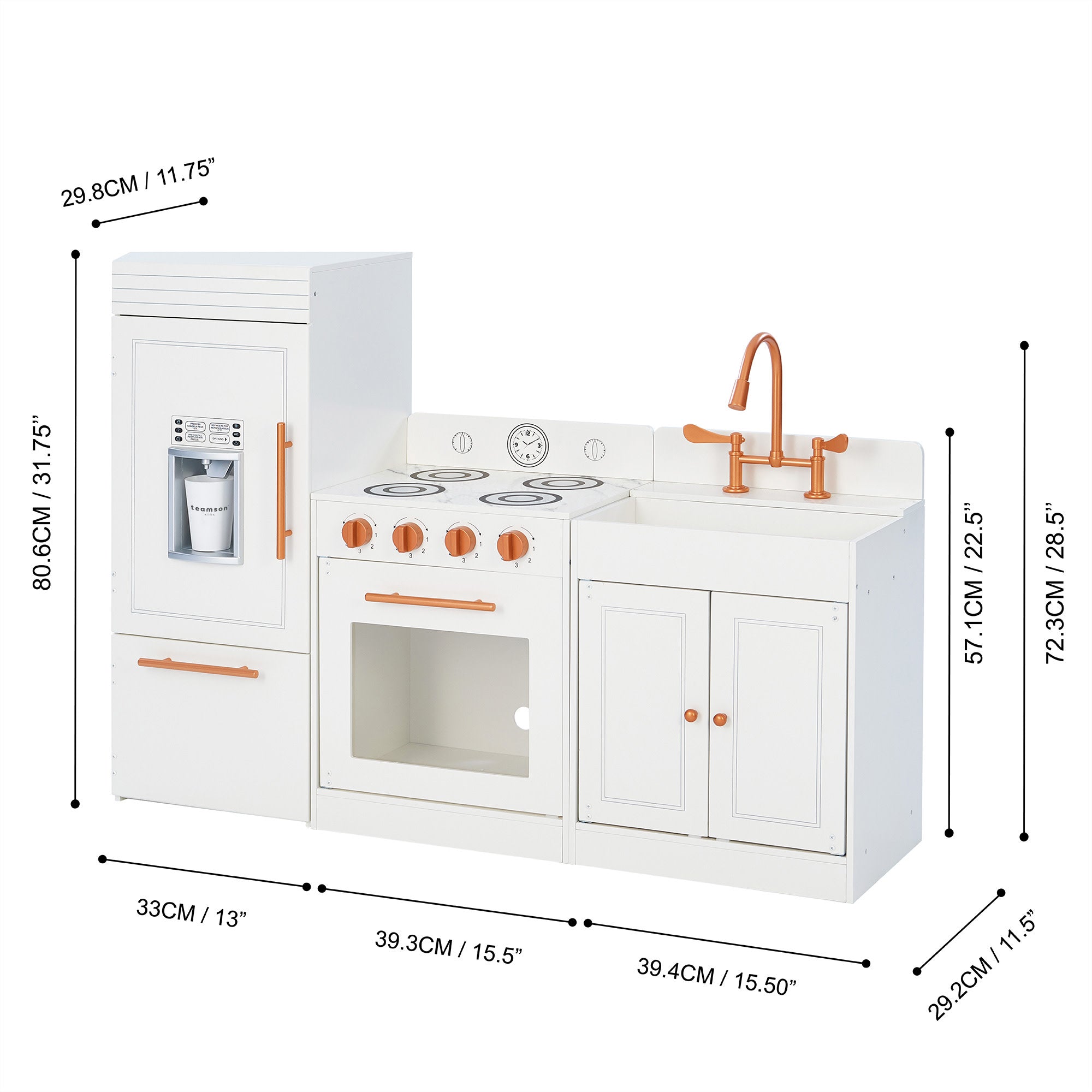 Little Chef Paris Complete Kitchen Playset, White/rose Gold