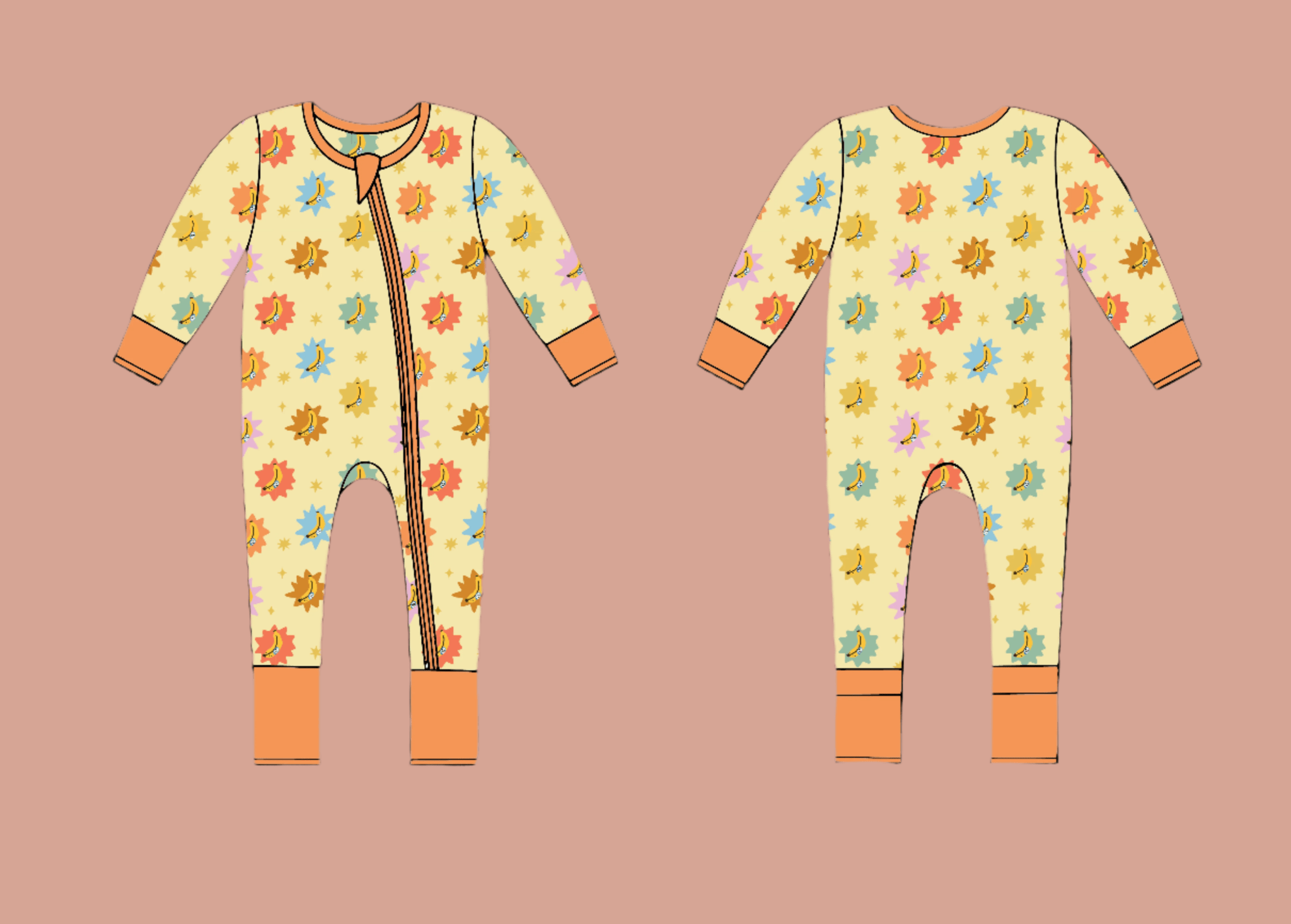 Its Bananas Zipper Romper