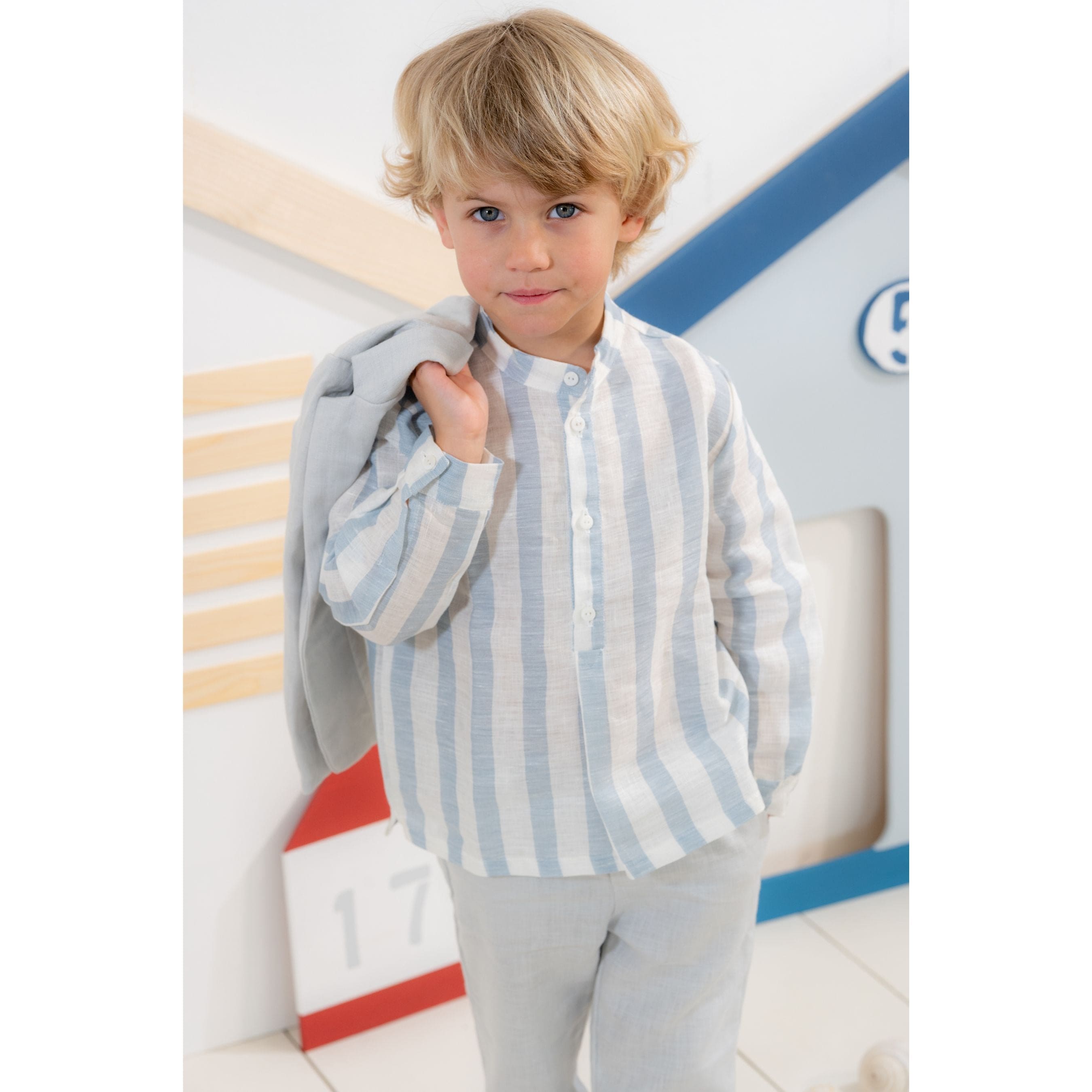 Ivan | Boys Grey Linen Suit