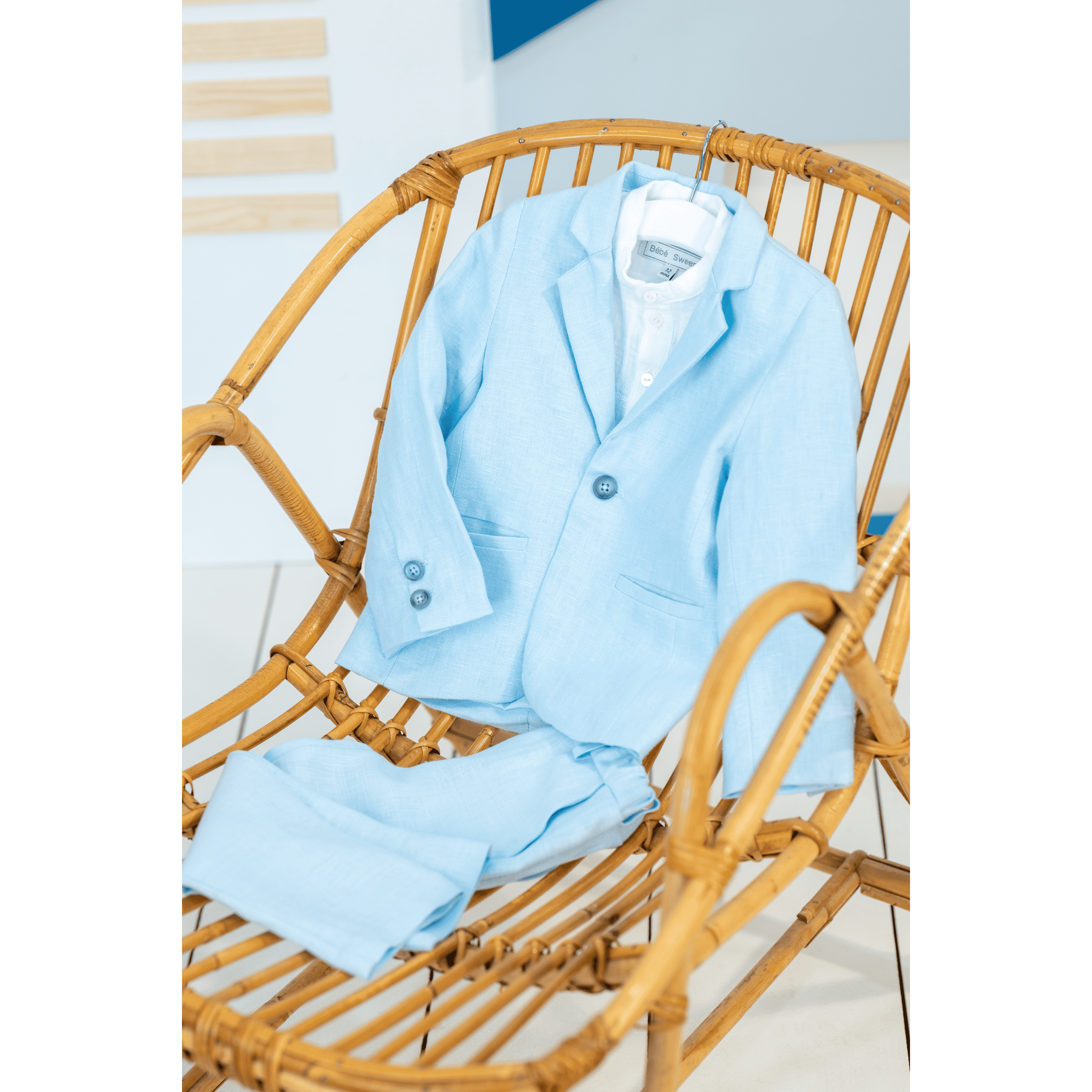 Ivan | Boys Blue Linen Suit