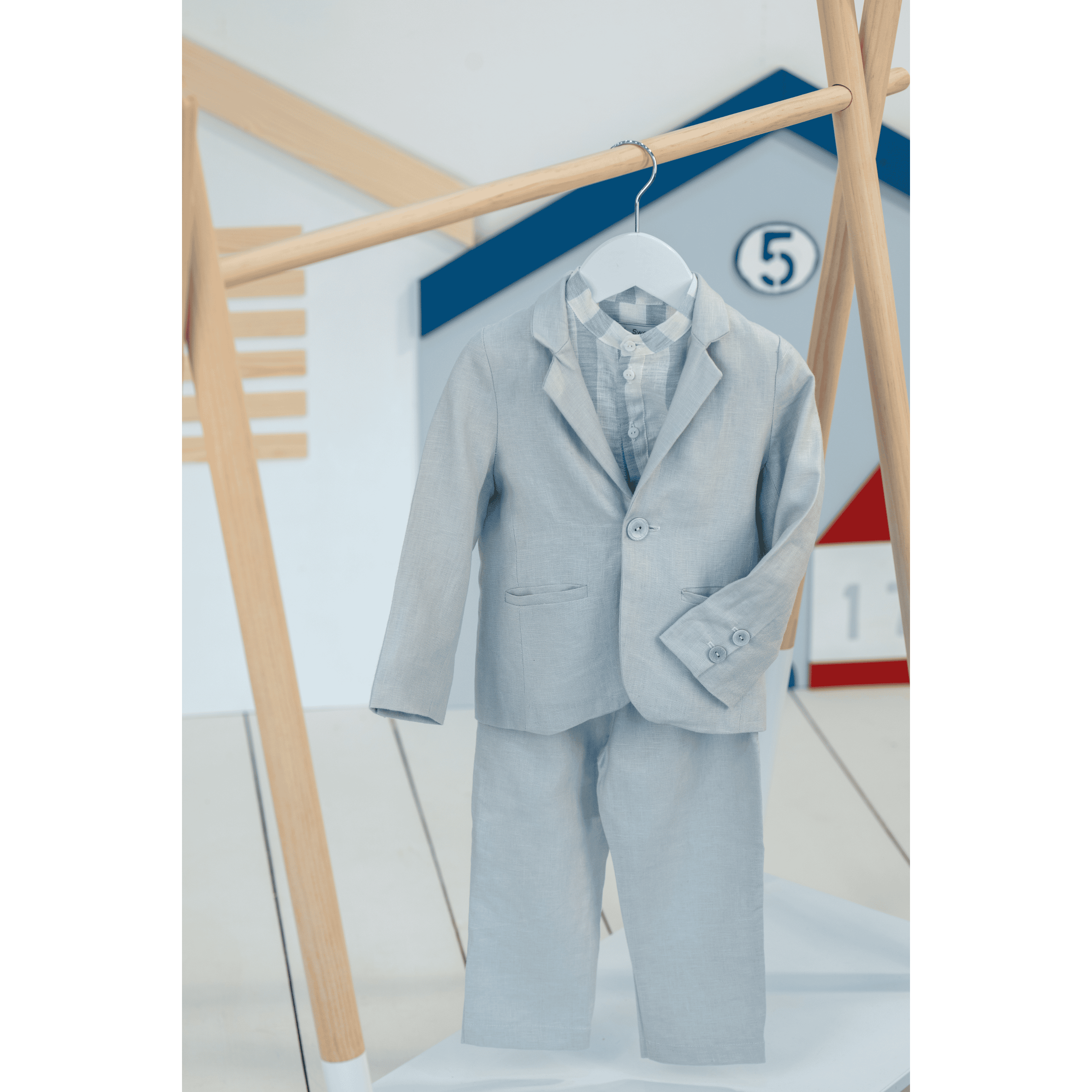 Ivan | Boys Grey Linen Suit