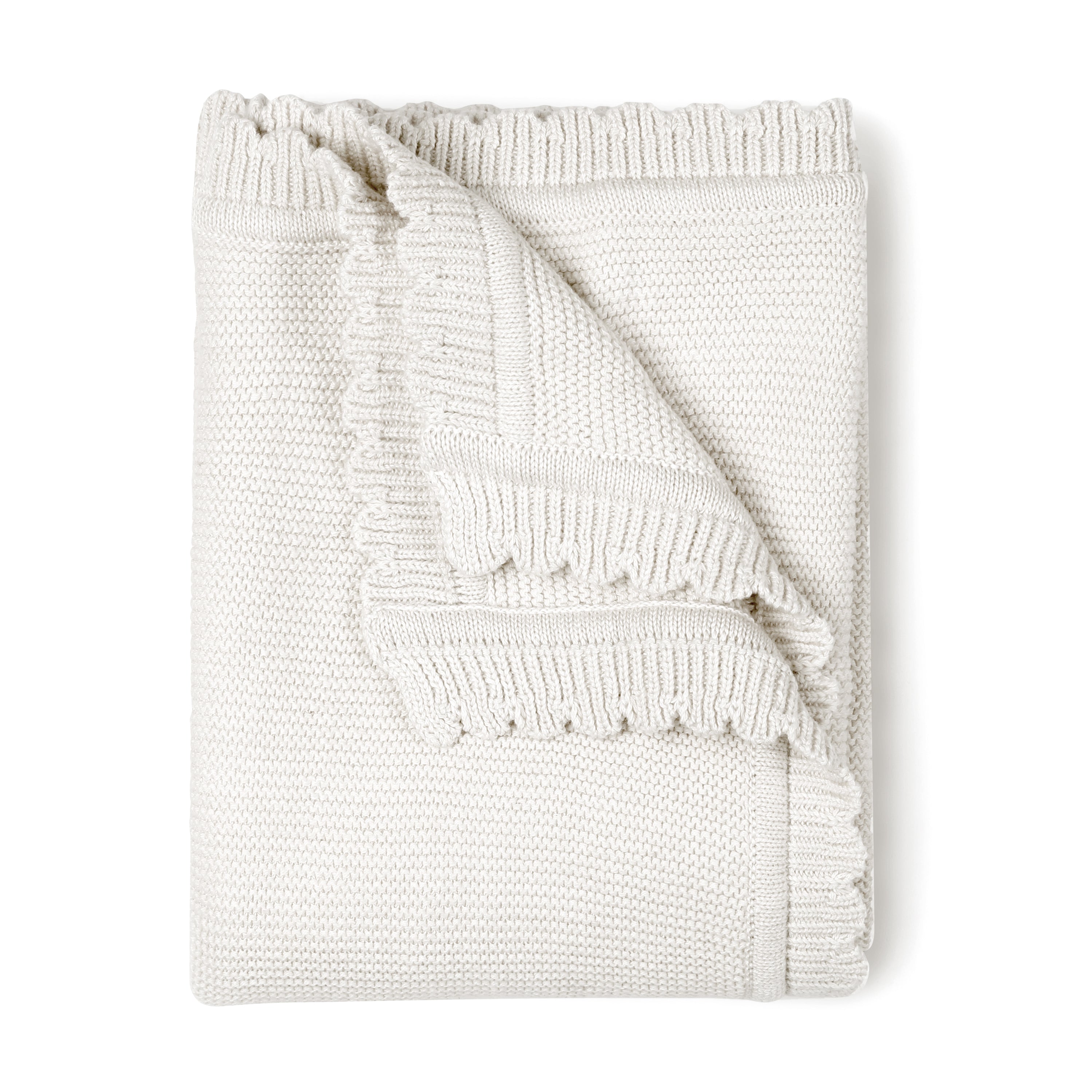 Organic Cotton Scalloped Baby Blanket - Ella Ivory