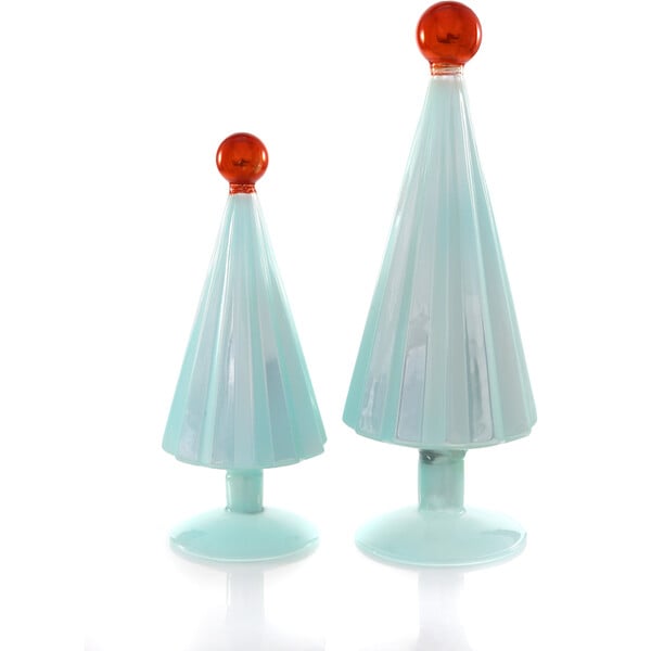 Small Pleated Tree, Arctic Tangerine Set Of 2