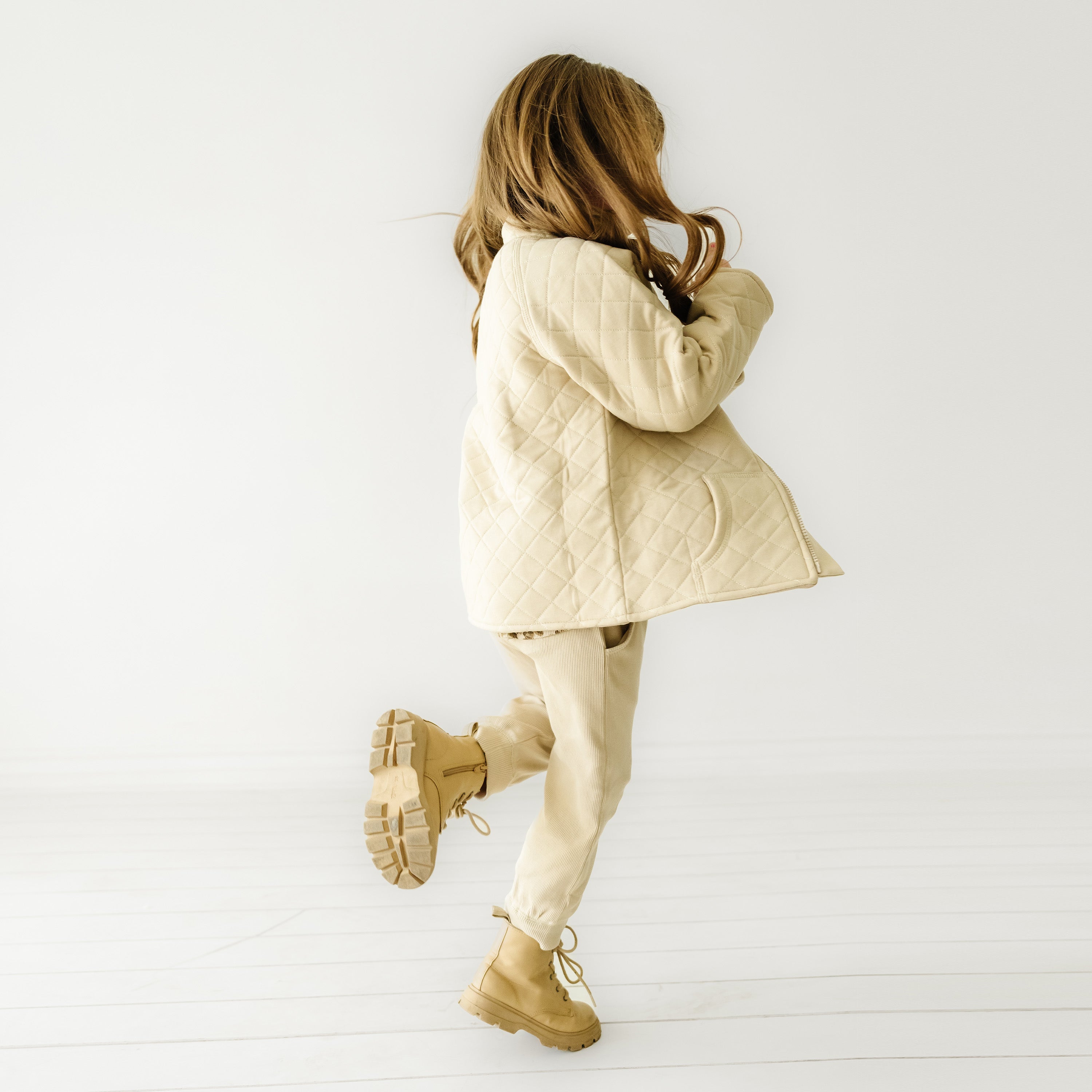 Organic Kids Merino Wool Zip Jacket - Oat