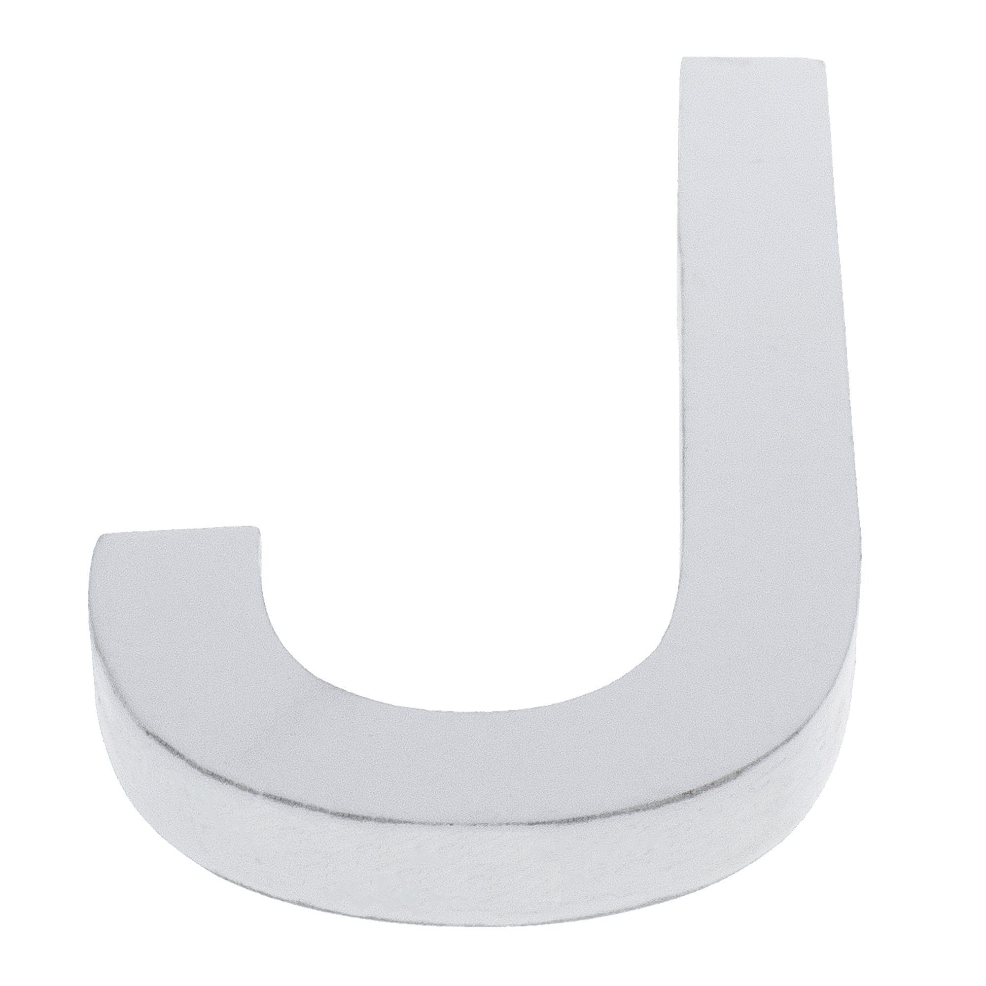 Arial Font White Painted Mdf Wood Letter J (6 Inches)