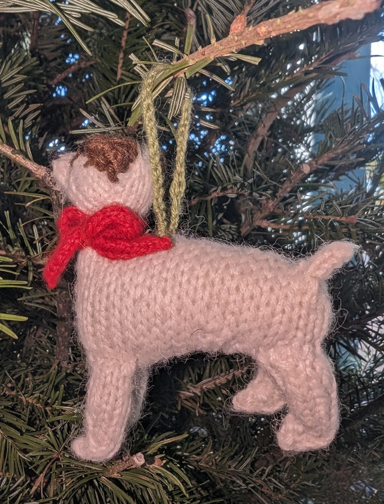 Jack Russell Terrier Dog Hand Knit Christmas Ornament