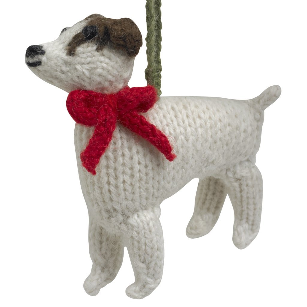 Jack Russell Terrier Dog Hand Knit Christmas Ornament