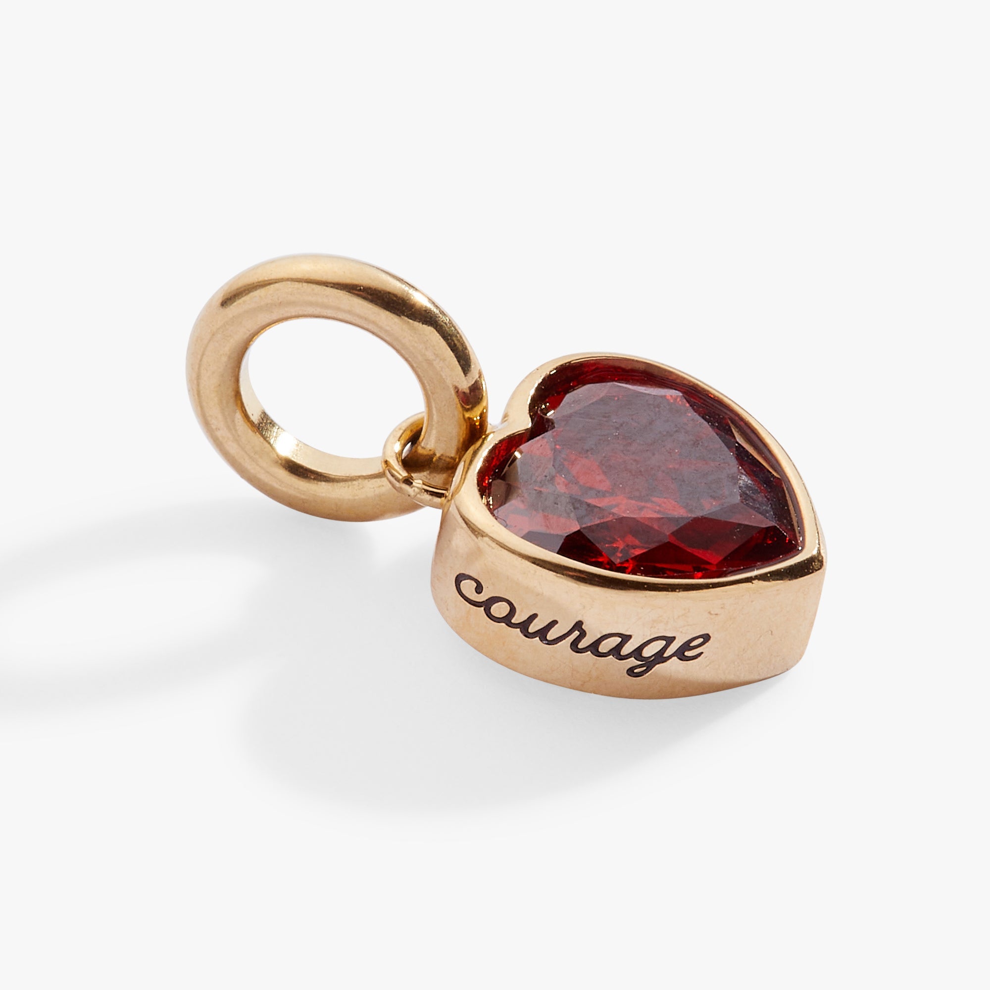 January 'courage' Heart Birthstone Charm