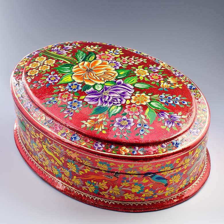 Oriental Flowers Wooden Jewelry Box