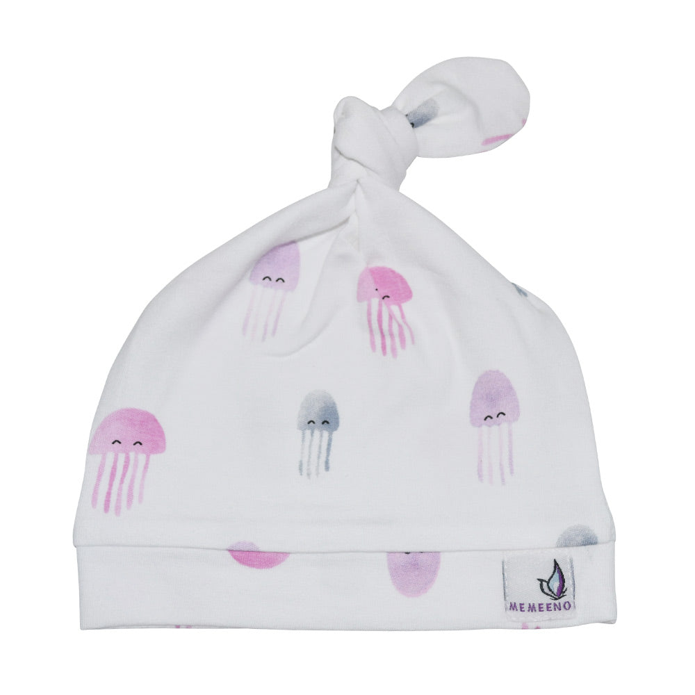 Newborn Top Knot Hat - Aurelia (jellyfish)