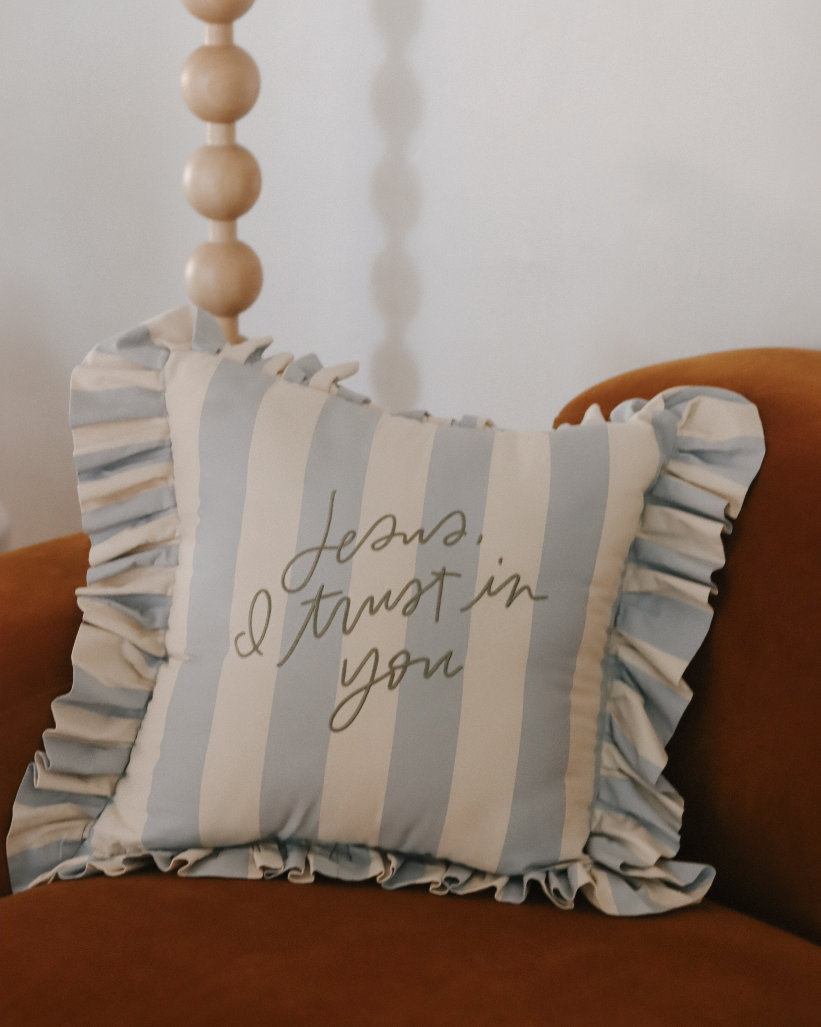 Jesus, I Trust In You Striped Pillow