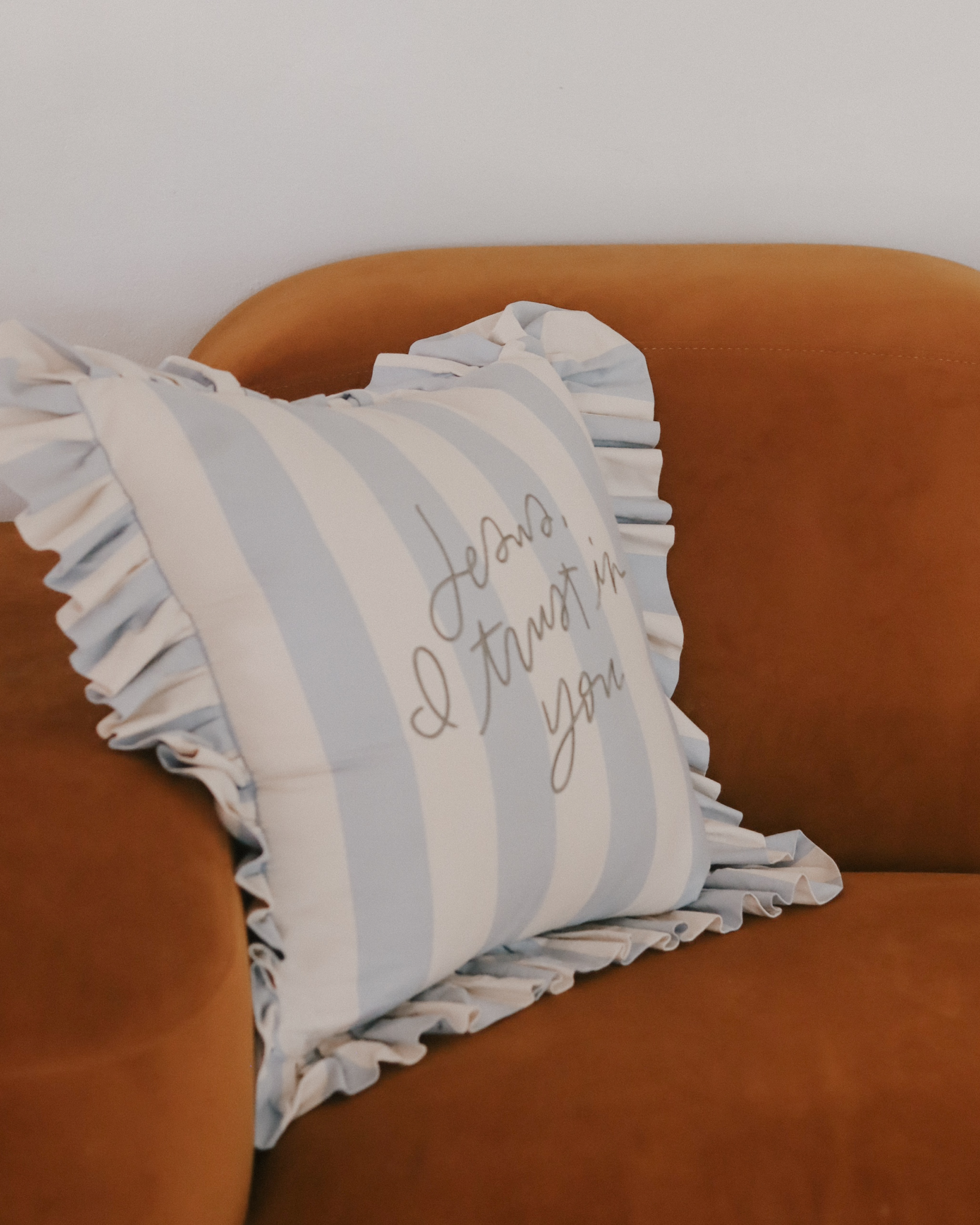 Jesus, I Trust In You Striped Pillow