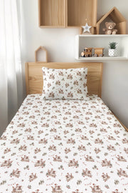 Jingle Bell Hop (rabbit) Twin Fitted Sheet And Pillowcase Set