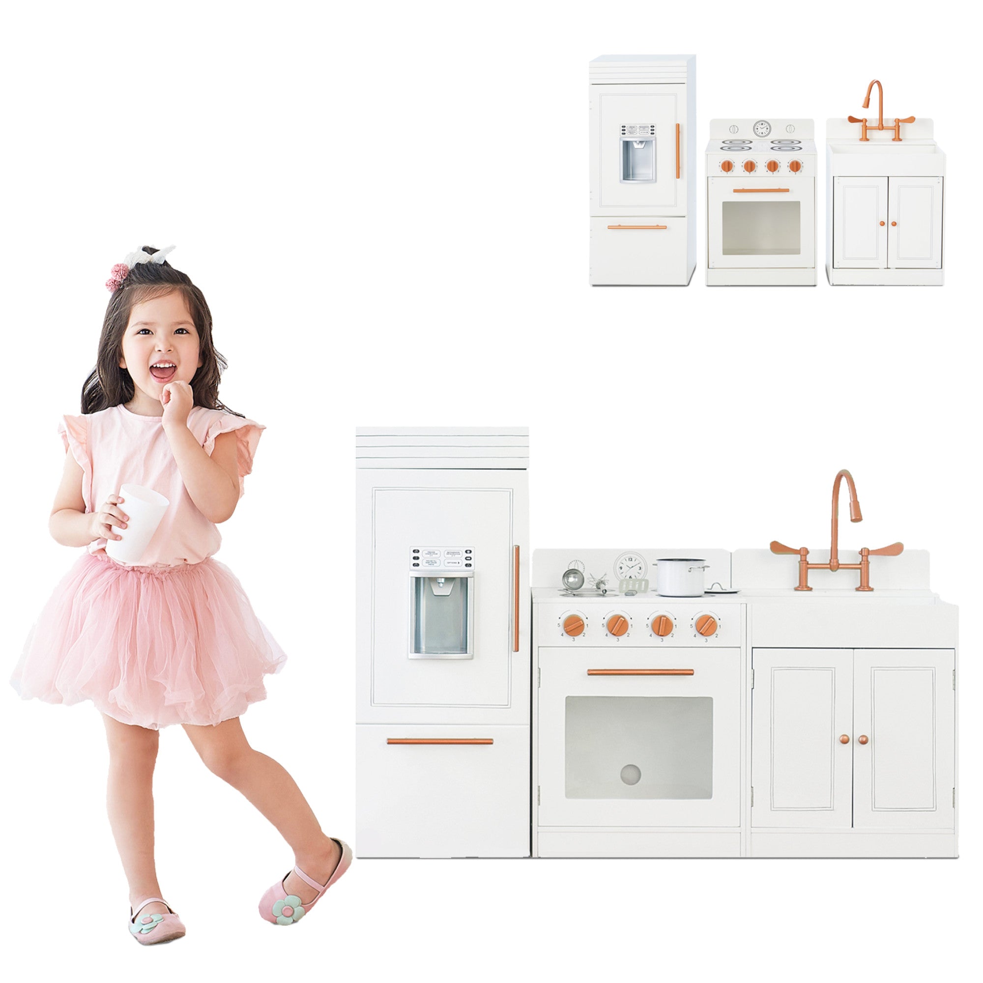 Little Chef Paris Complete Kitchen Playset, White/rose Gold