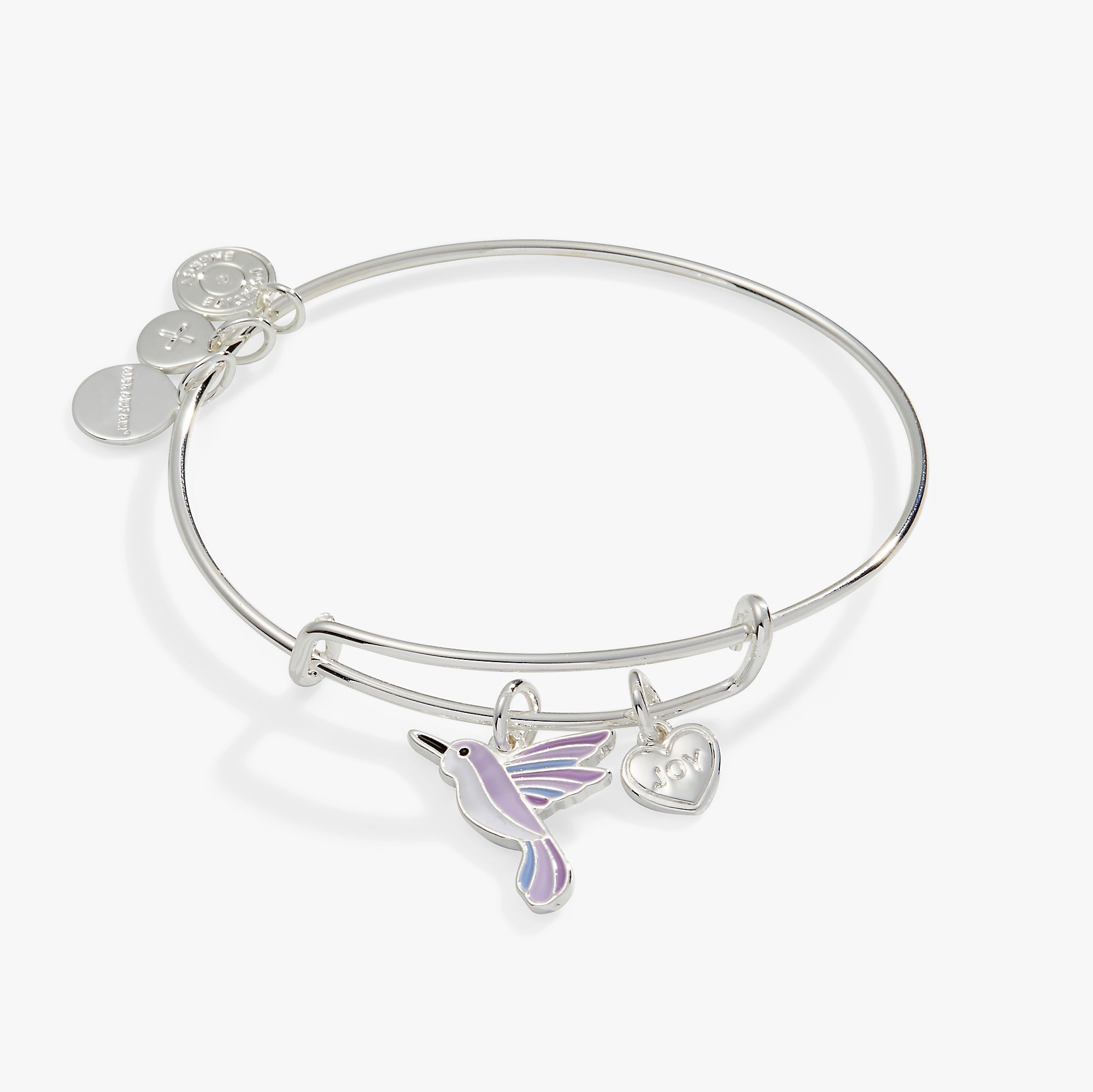 'joy' Hummingbird Duo Charm Bangle Bracelet
