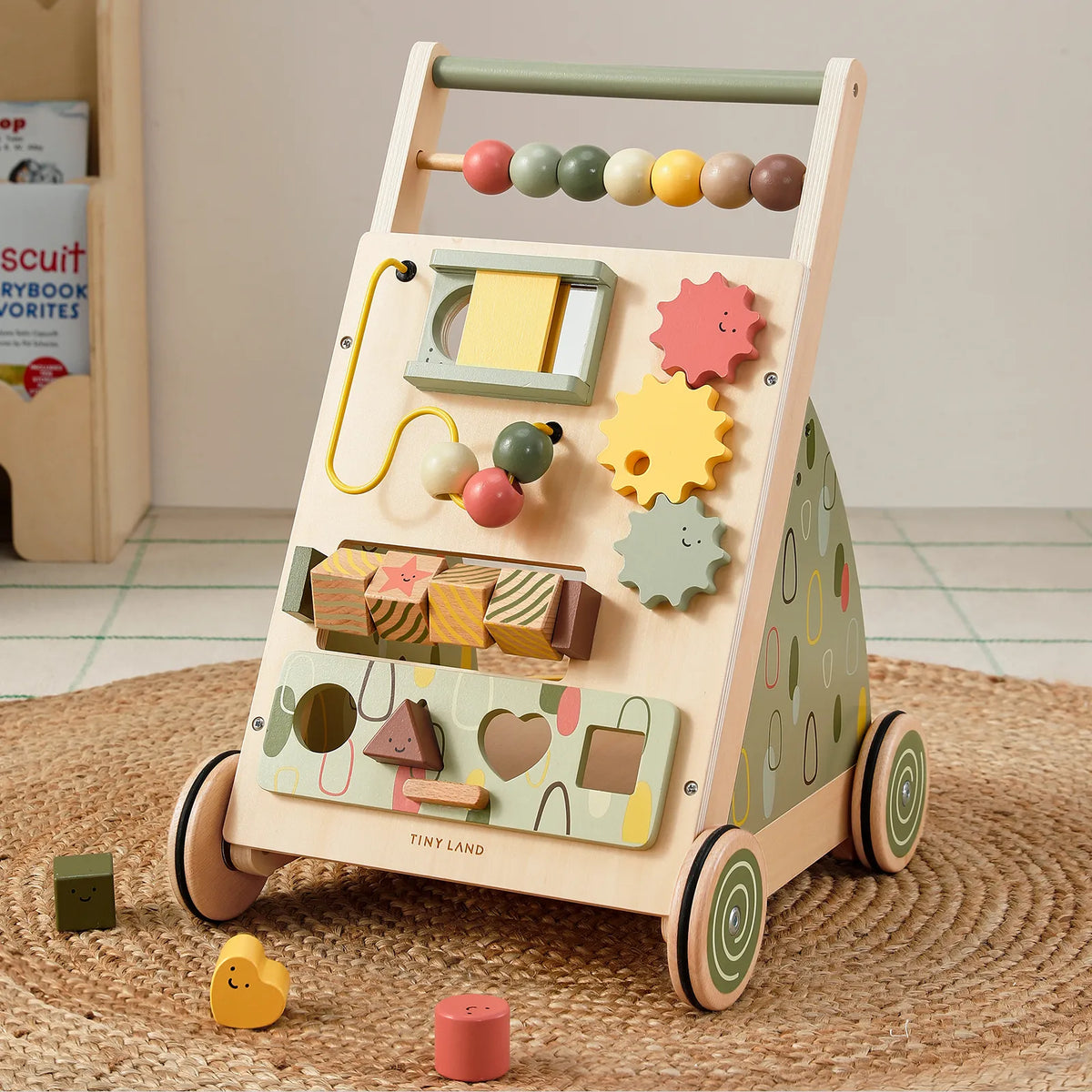 ® Sage Green Wooden Baby Walker