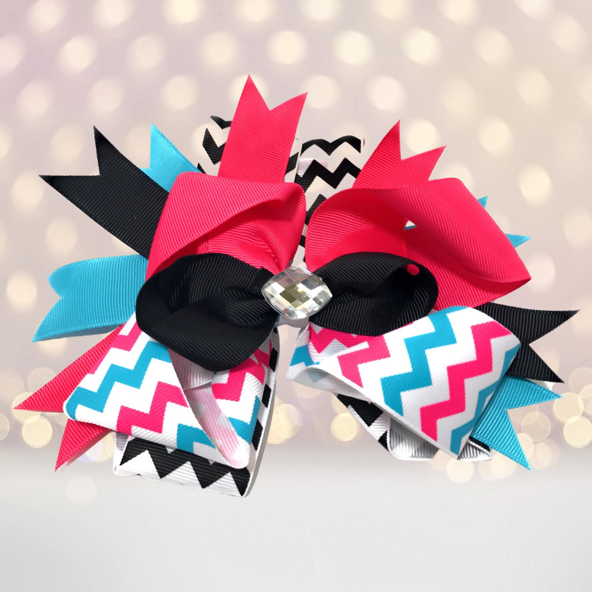 Big Hair Bow With Bling Stone
