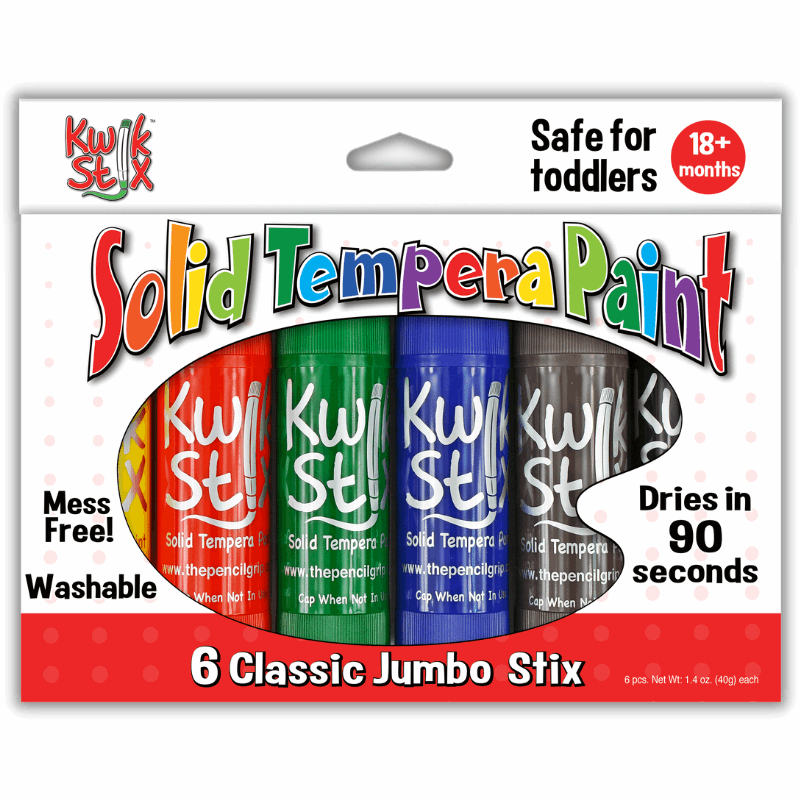 Jumbo Kwik Stix Paint Sticks, Set Of 6 Classic Colors