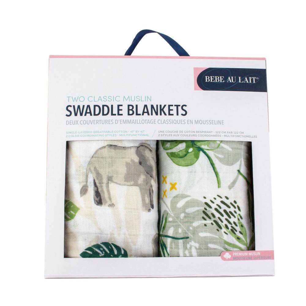 Muslin Swaddle Blanket Set Premium Cotton Jungle + Rainforest