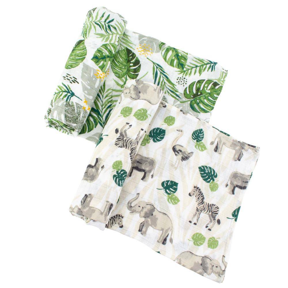 Muslin Swaddle Blanket Set Premium Cotton Jungle + Rainforest