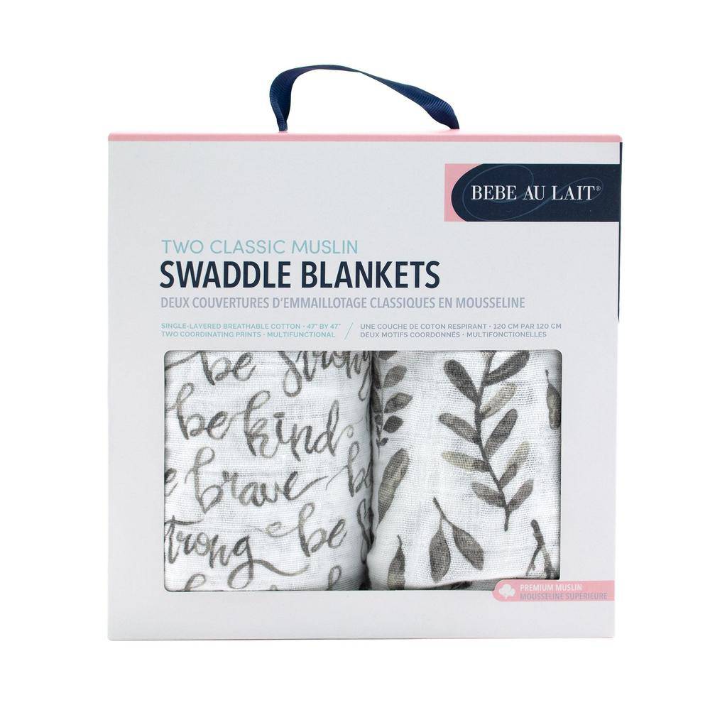Muslin Swaddle Blanket Set Premium Cotton  Just Be + Leaves