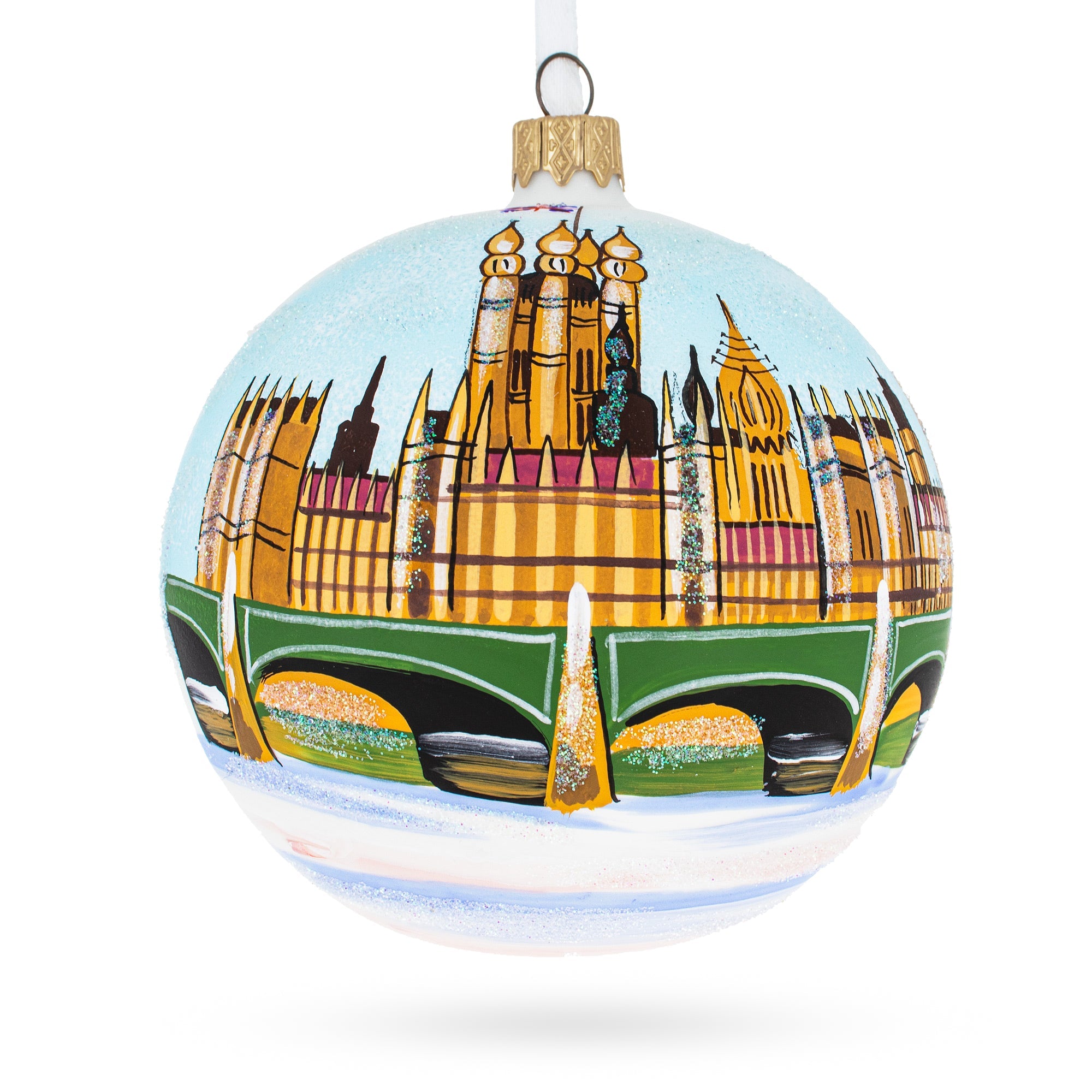 Big Ben, London, Great Britain Glass Ball Christmas Ornament 3.25 Inches