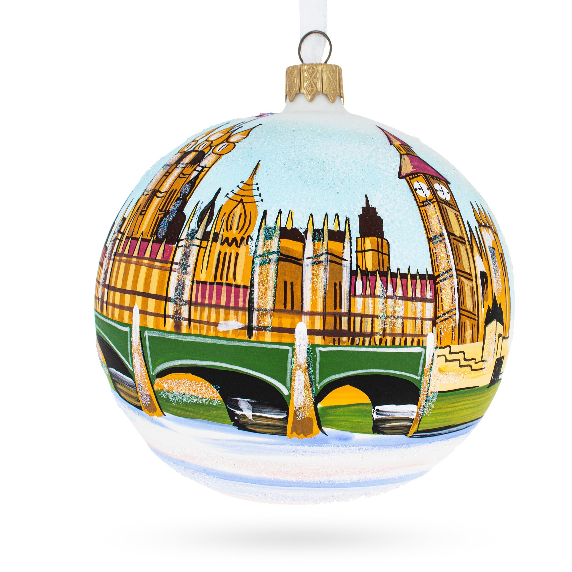 Big Ben, London, Great Britain Glass Ball Christmas Ornament 3.25 Inches