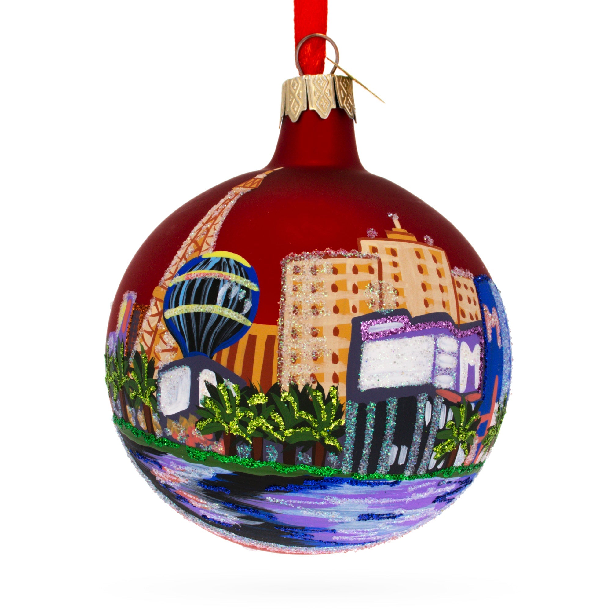 Las Vegas, Nevada Glass Ball Christmas Ornament 3.25 Inches