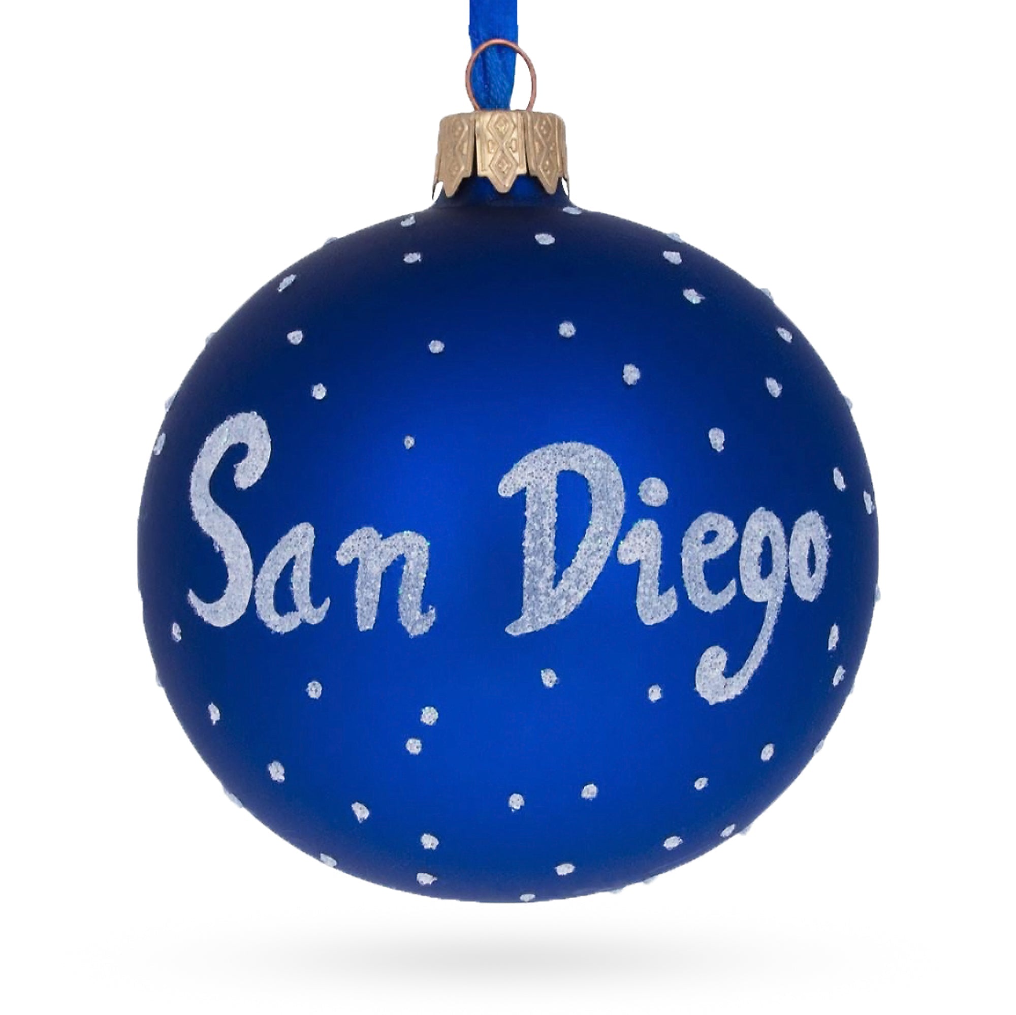 San Diego, California Glass Ball Christmas Ornament 3.25 Inches