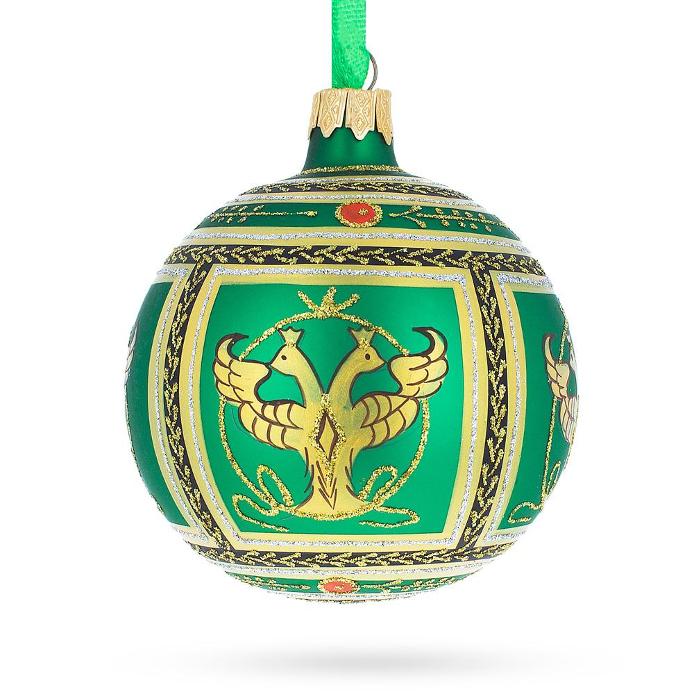 Regal 1912 Napoleonic Royal Egg Green - Blown Glass Ball Christmas Ornament 3.25 Inches