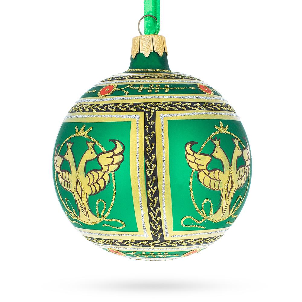 Regal 1912 Napoleonic Royal Egg Green - Blown Glass Ball Christmas Ornament 3.25 Inches