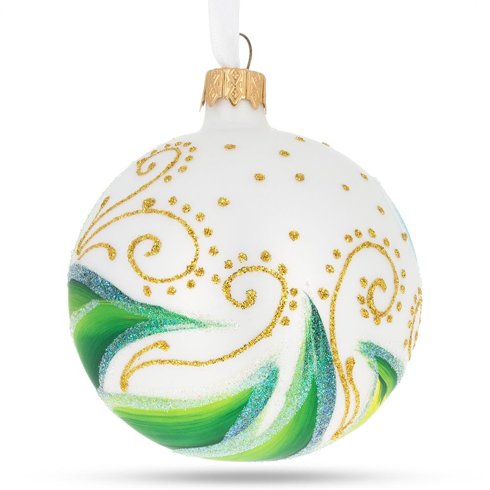 Vibrant Orchid Medley Blown Glass Ball Christmas Ornament 3.25 Inches