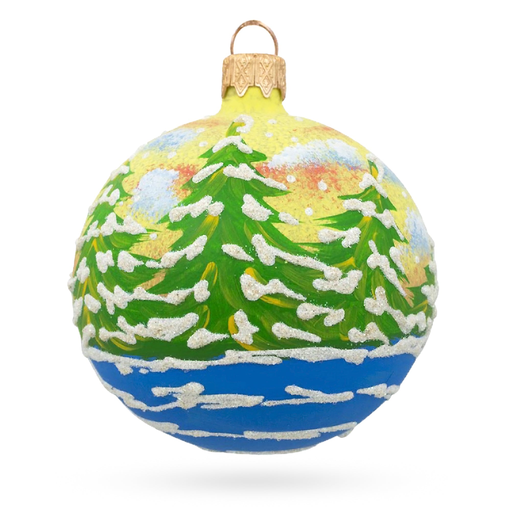 Enchanted Prostokvashino Animated Tales Blown Glass Ball Christmas Ornament 3.25 Inches