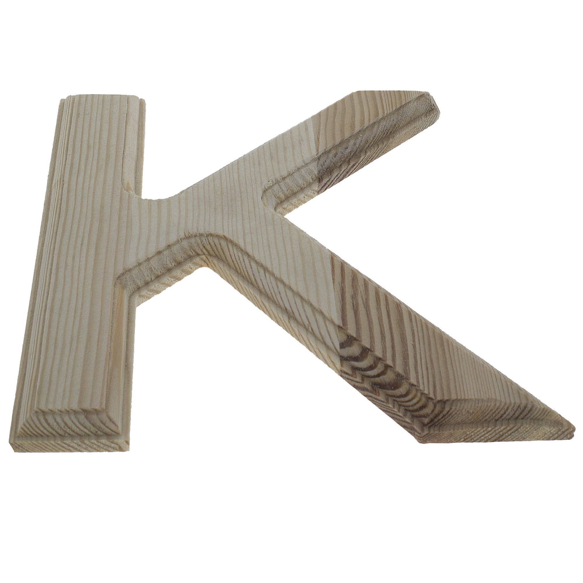 Unfinished Wooden Arial Font Letter K (6.25 Inches)