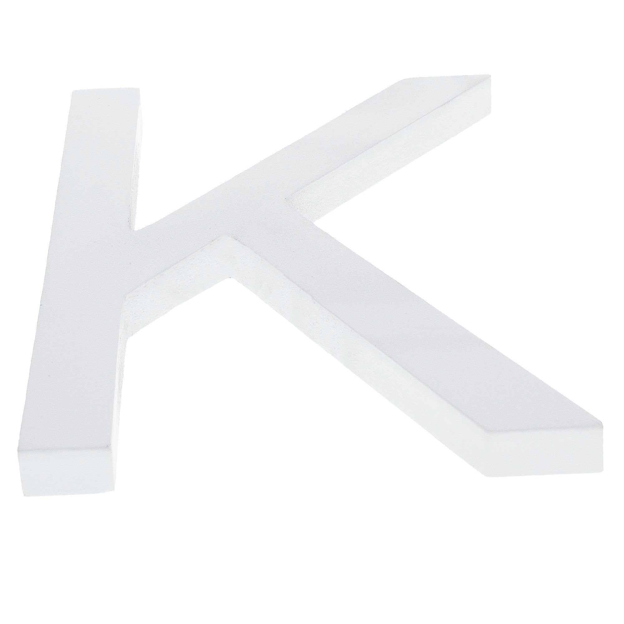 Arial Font White Painted Mdf Wood Letter K (6 Inches)