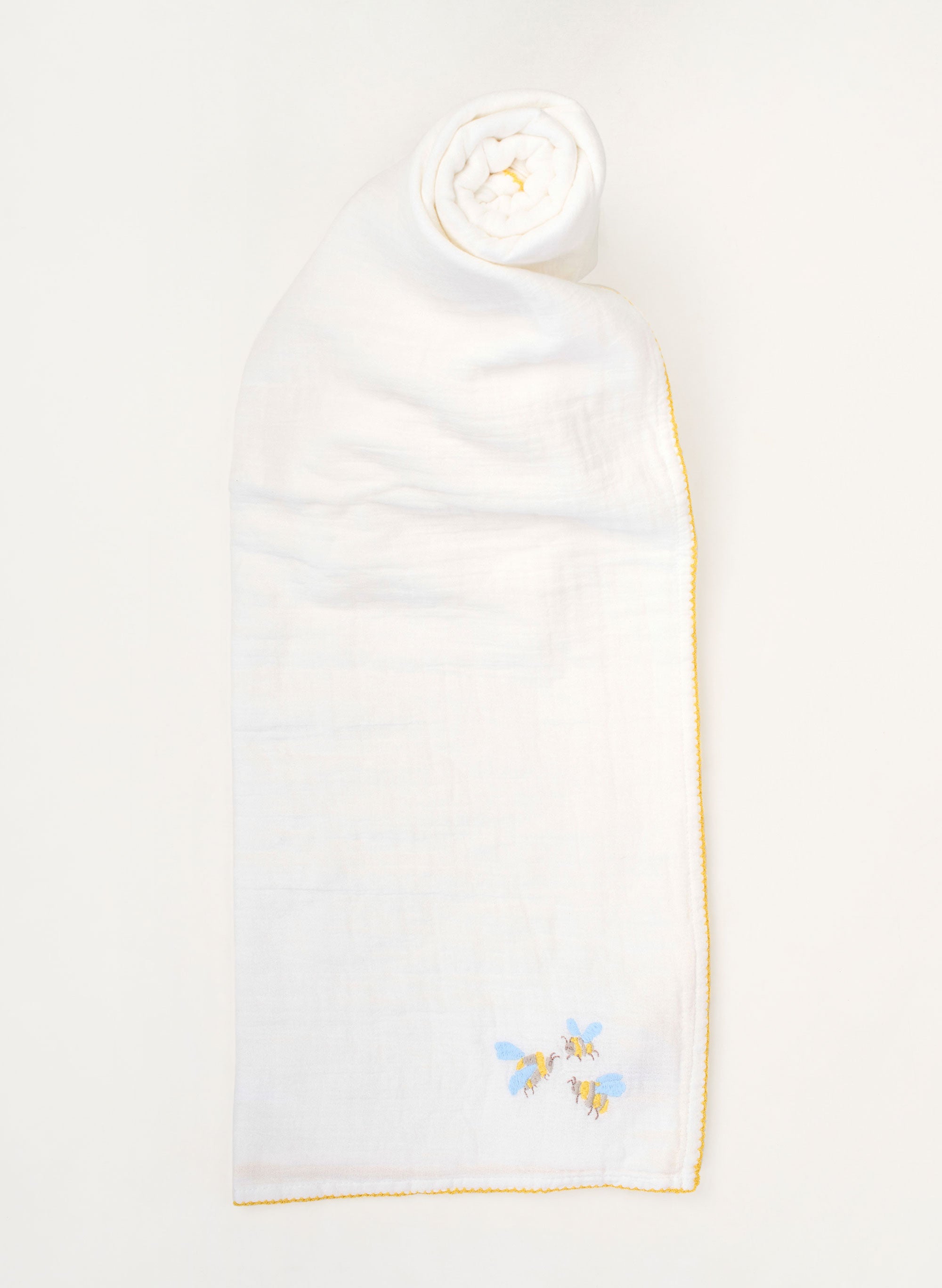 Bee Embroidered Shawl Blanket