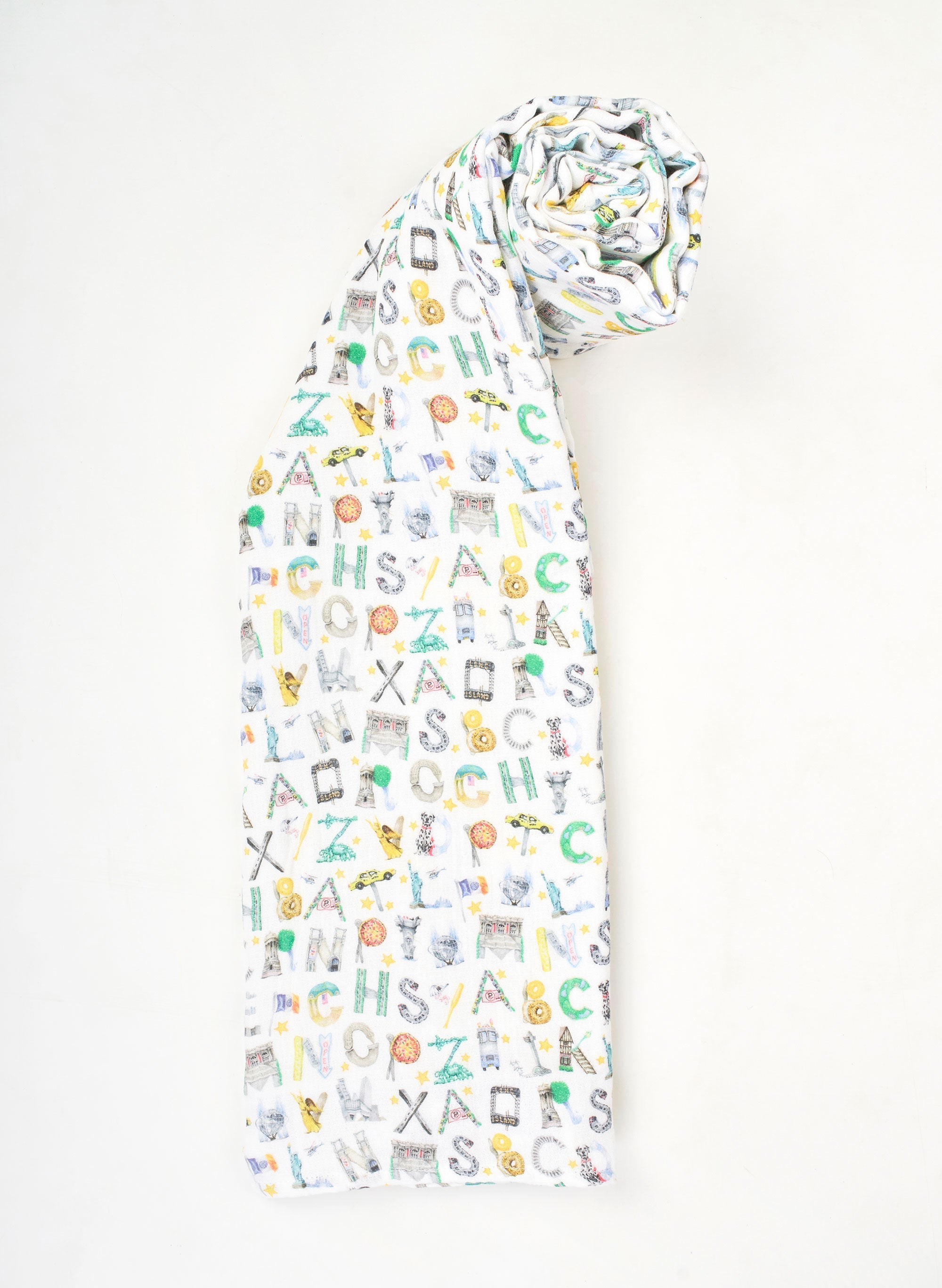 Nyc Alphabet Soup Shawl Blanket