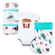 Kentucky Fried Baby Gift Bundle Bamboo Cotton Swaddle, Bib, Onesie