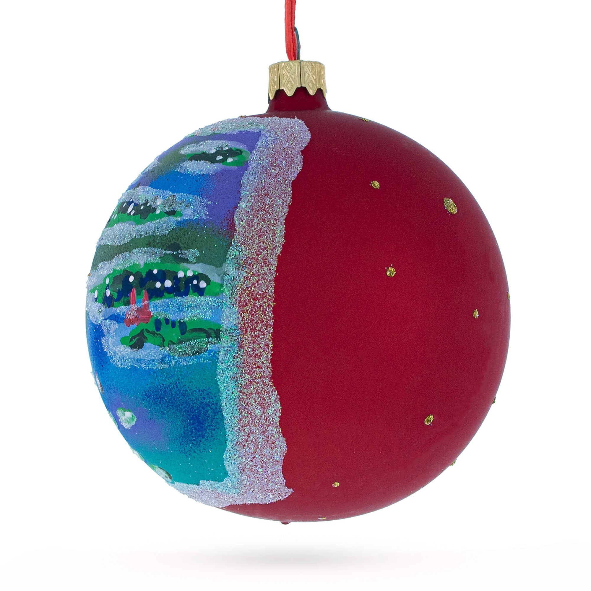 Claude Monet's 1907 'water Lilies' Masterpiece Blown Glass Ball Christmas Ornament 4 Inches