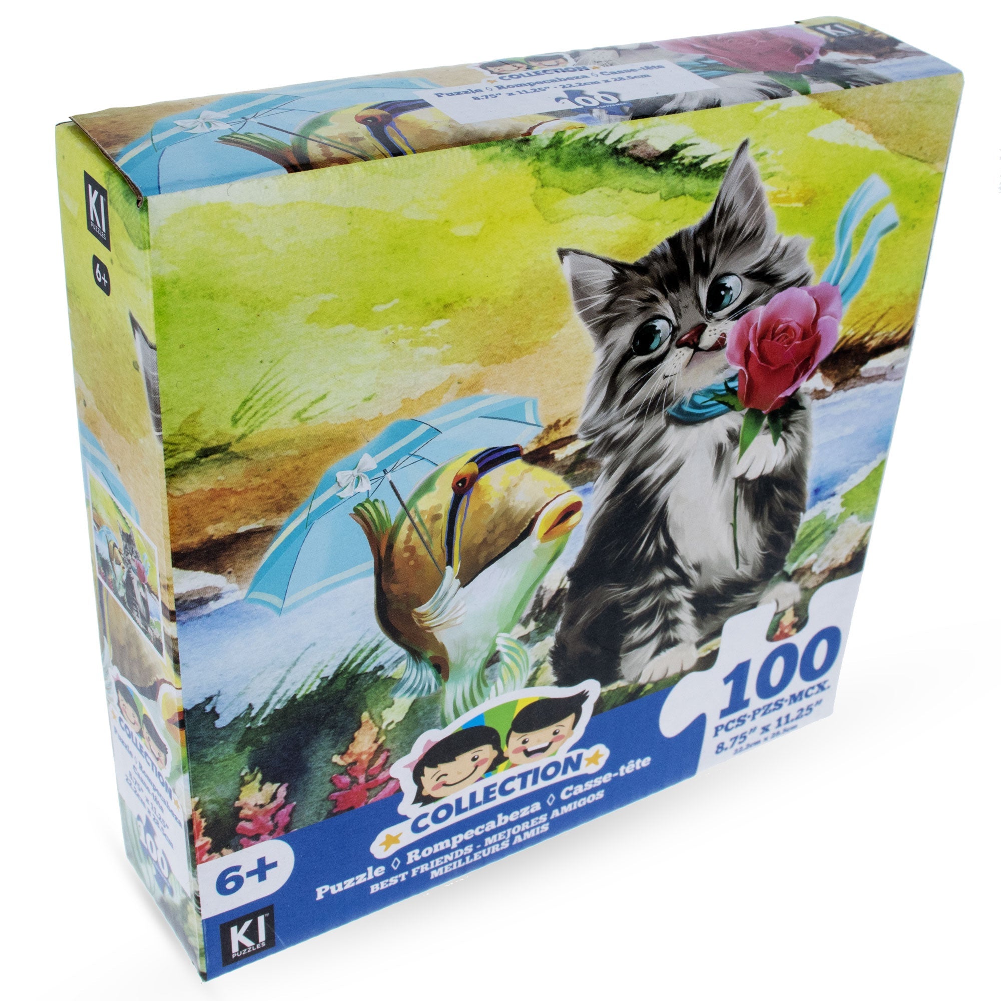 100 Piece Kitten With Fish Puzzle For Kids