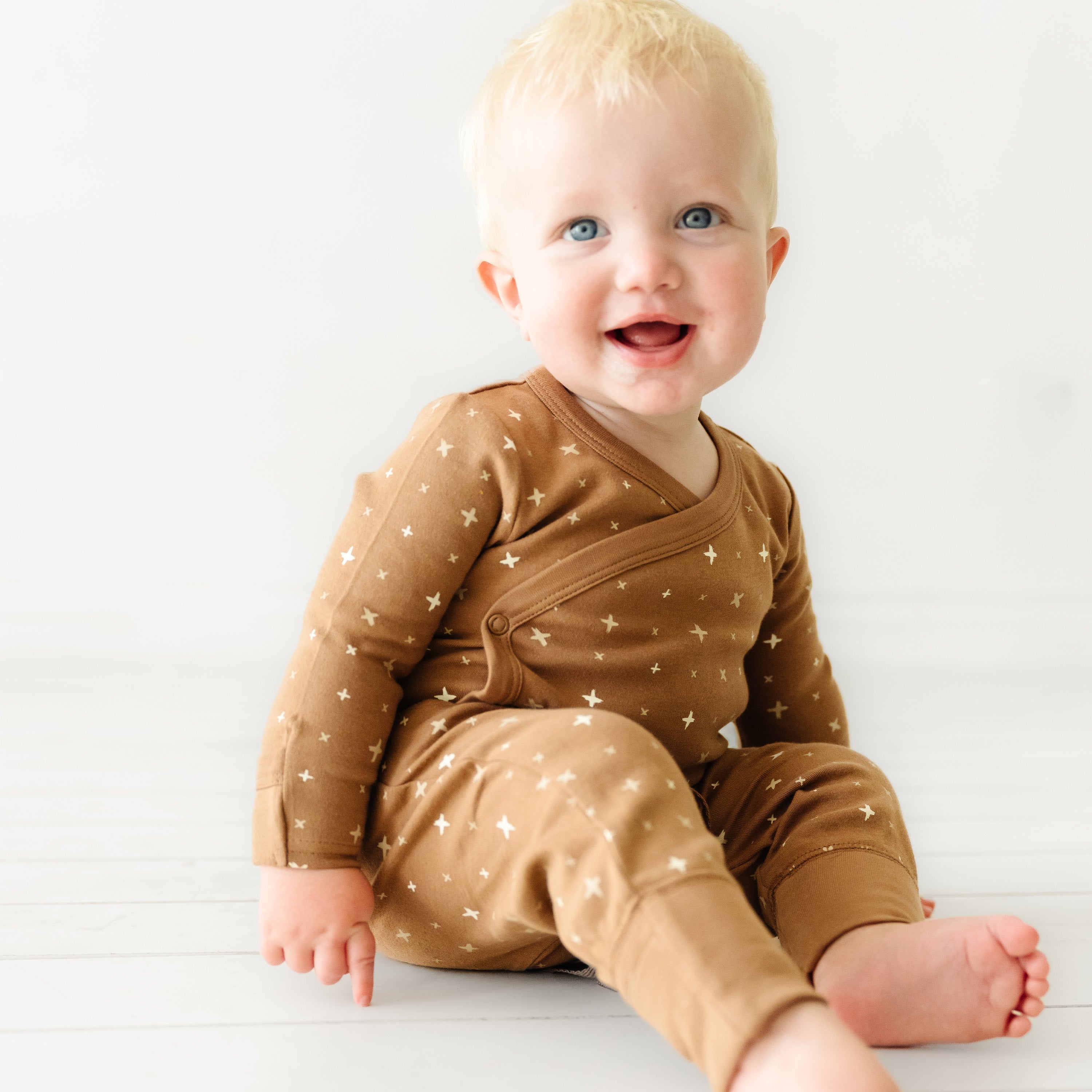 Organic Kimono Onesie & Pants Set - Sparkle