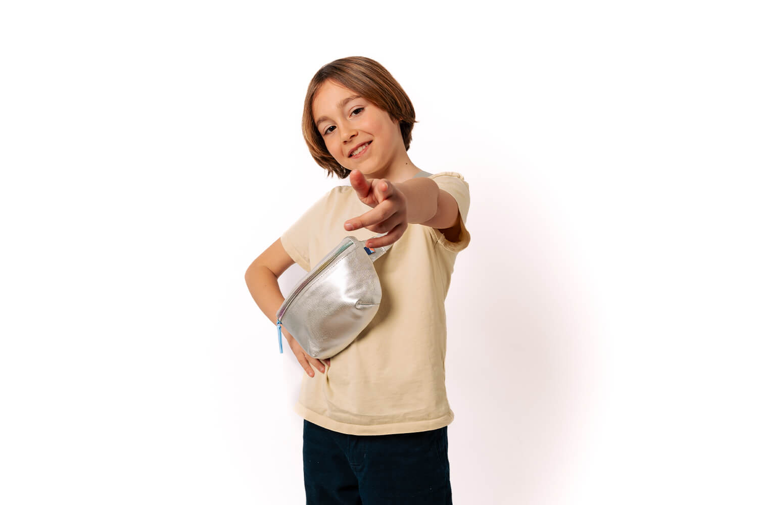 Kids Belt Bag - Silver Canvas