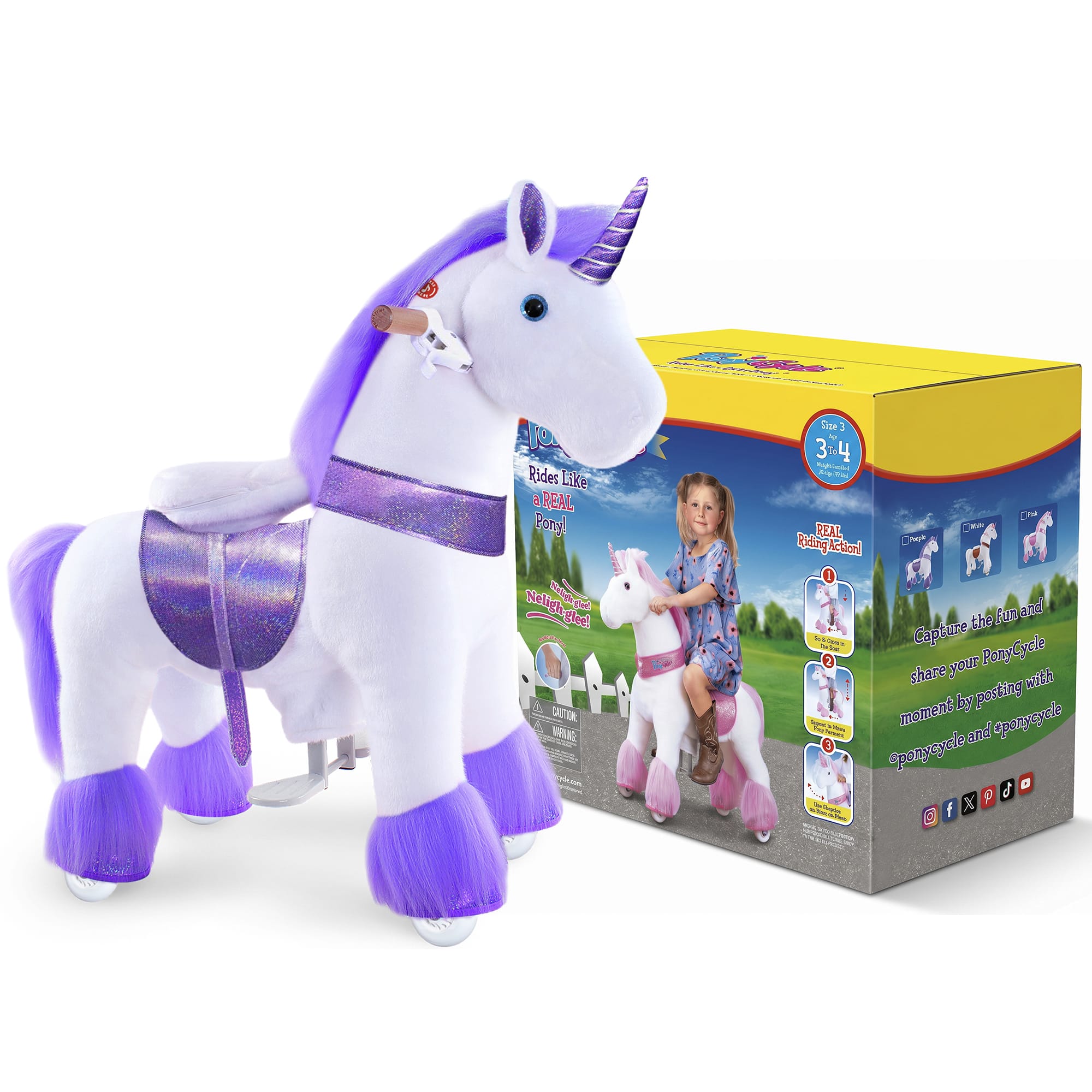 Model U Ride-on Unicorn Age 3-5 Purple