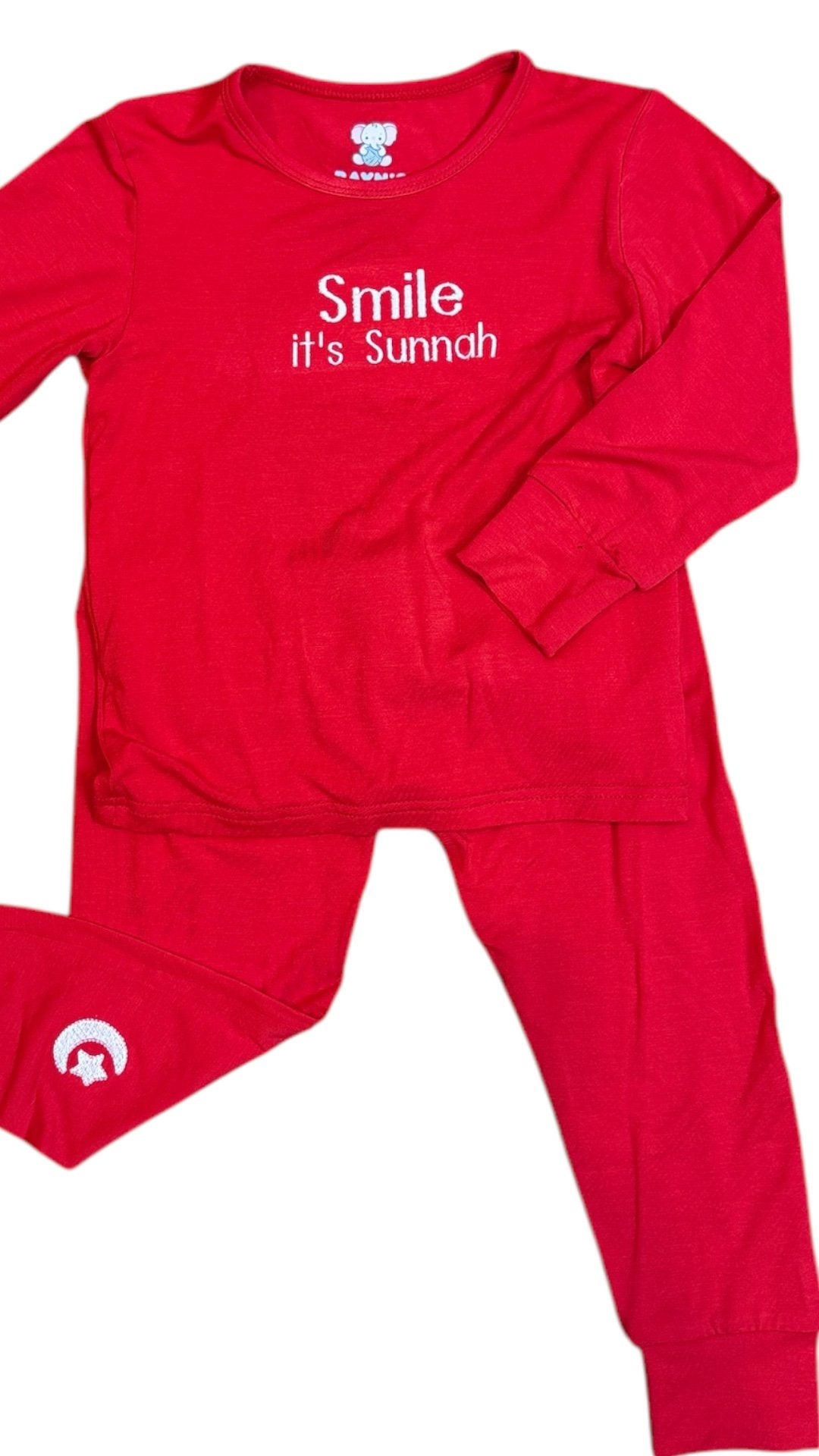Red And Green Ramadan Embroidered Two-piece Toddler Set | Soft Cotton Pajamas |