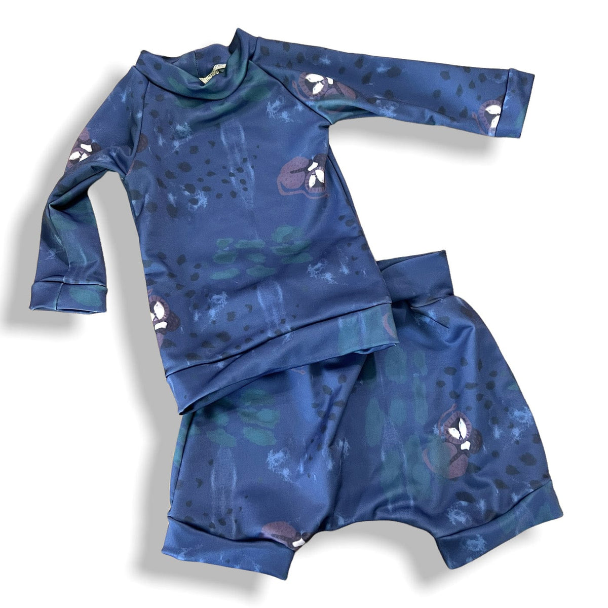 Kind Lions In Blue Rashguard Set (top And Bottom)