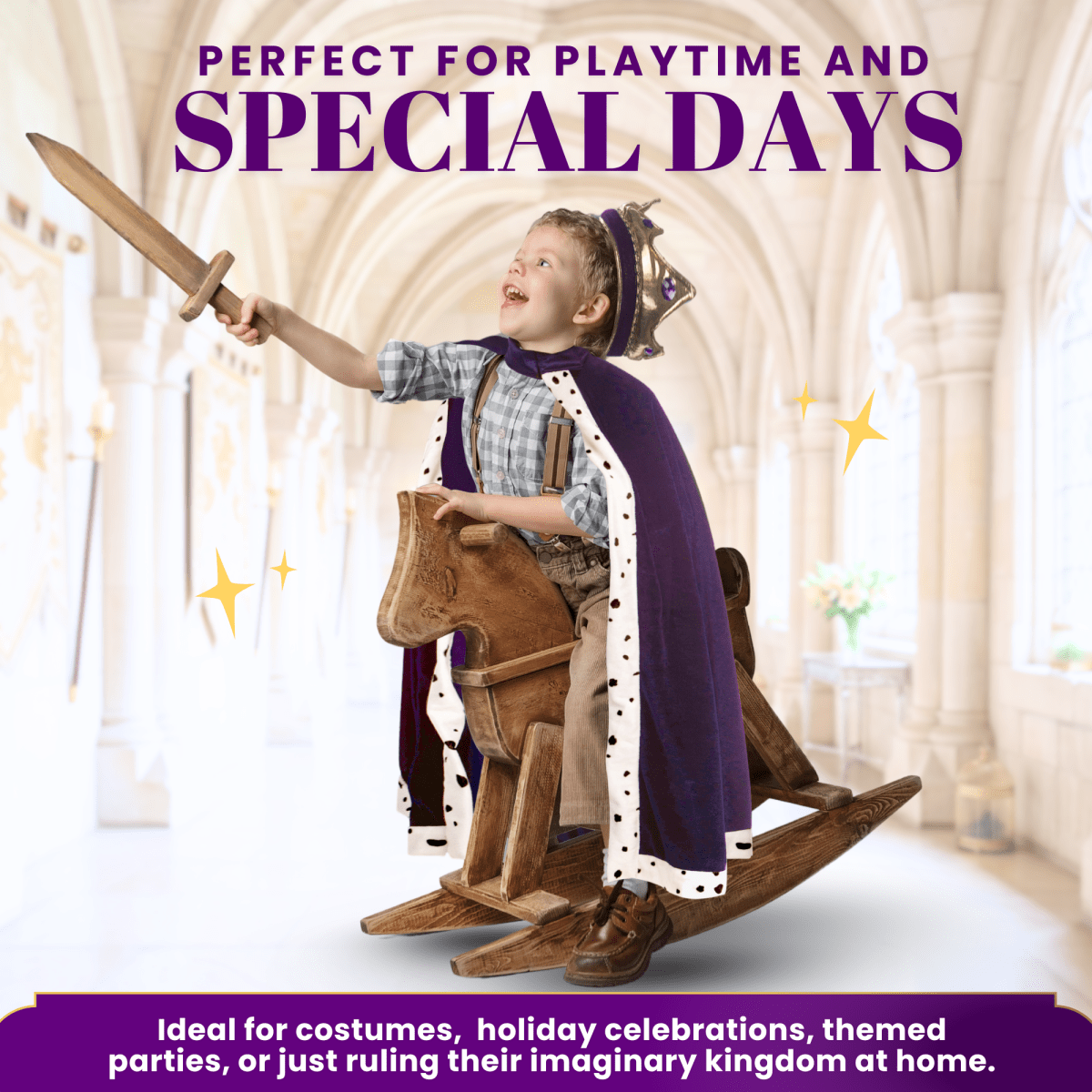 King Crown And Robe Costume - Kids