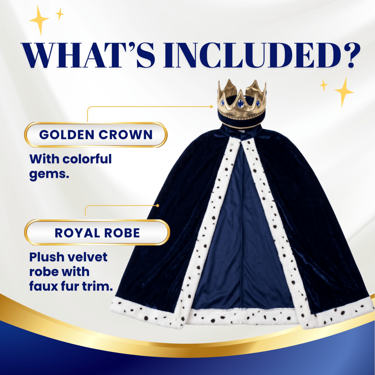 King Crown And Robe Costume - Kids