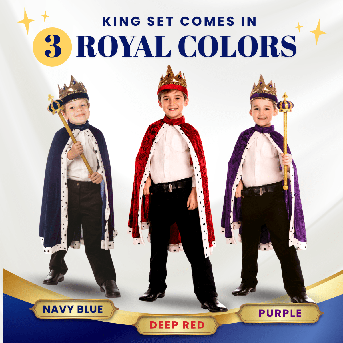 King Crown And Robe Costume - Kids